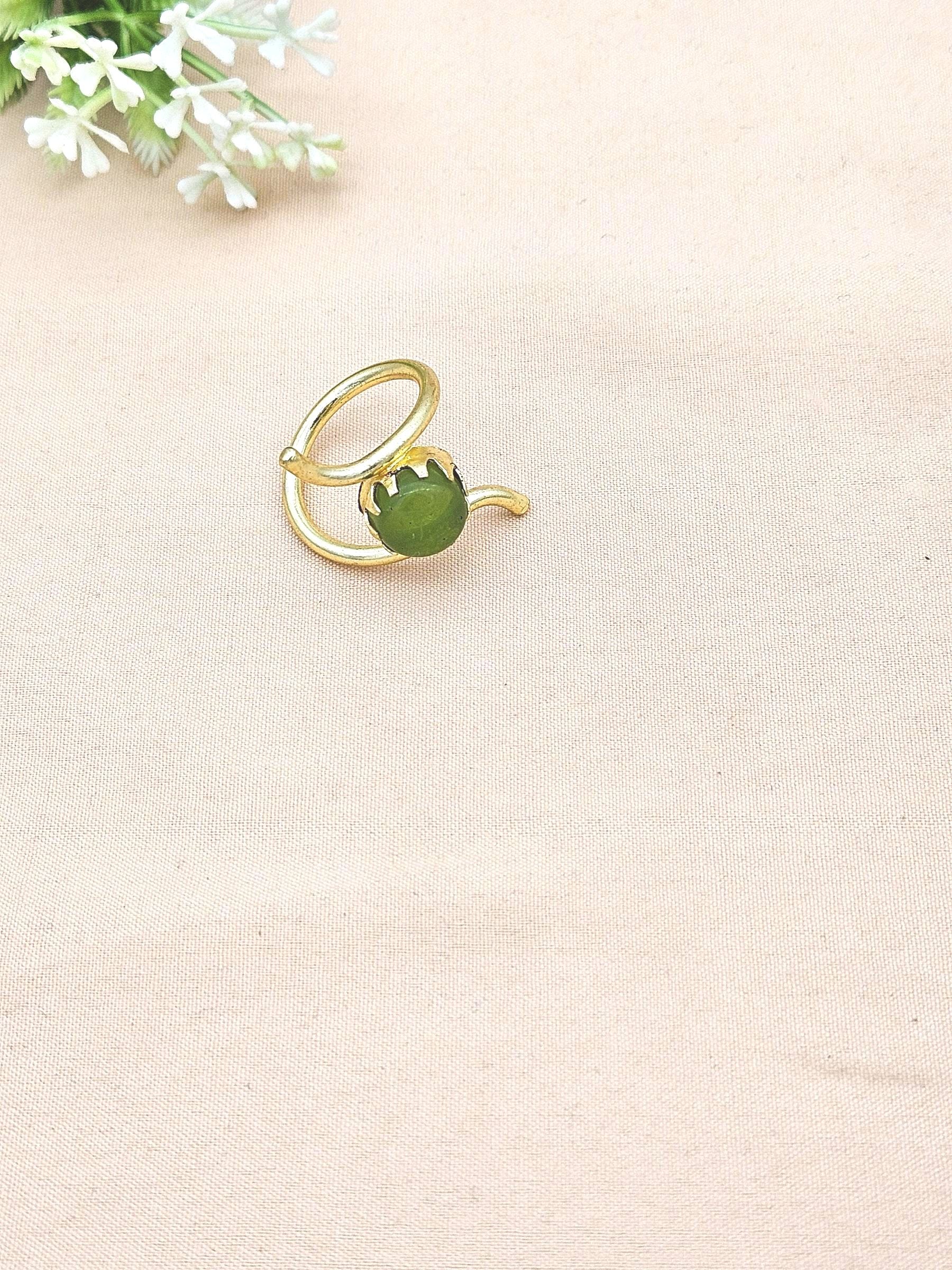 Handcrafted Gold Plated Peridot Onyx Stone Ring for Women – Curve Designer Jewelry