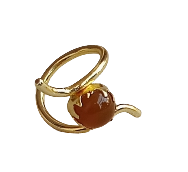 Handcrafted Gold Plated Yellow Chalcedony Stone Ring for Women – Curve Designer Jewelry
