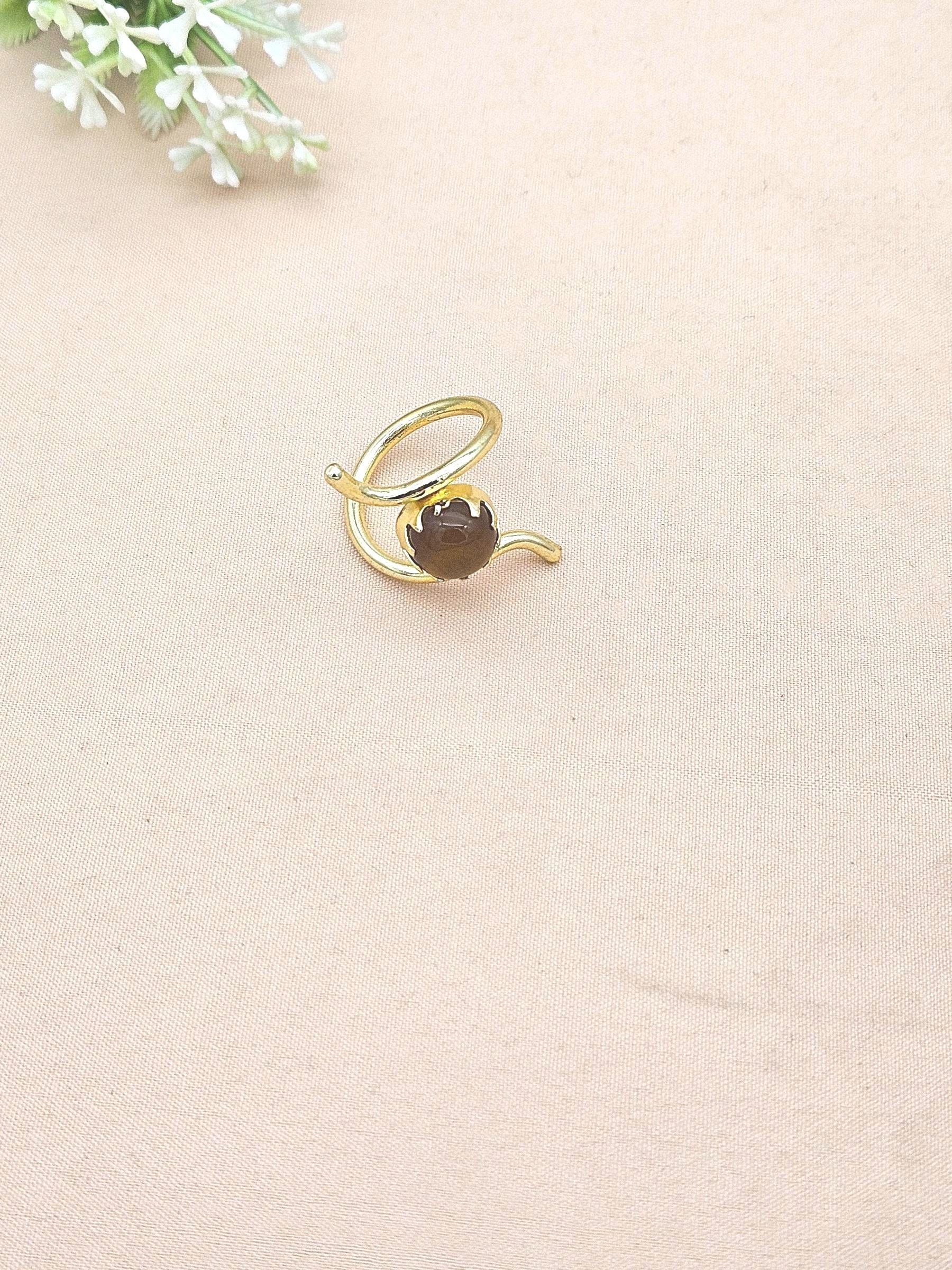 Handcrafted Gold Plated Yellow Chalcedony Stone Ring for Women – Curve Designer Jewelry