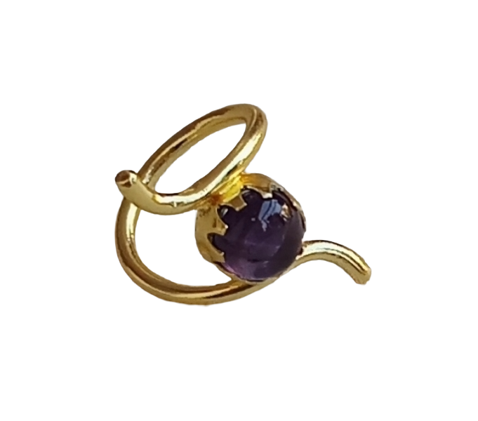 Handcrafted Gold Plated Amethyst Stone Ring for Women – Curve Designer Jewelry