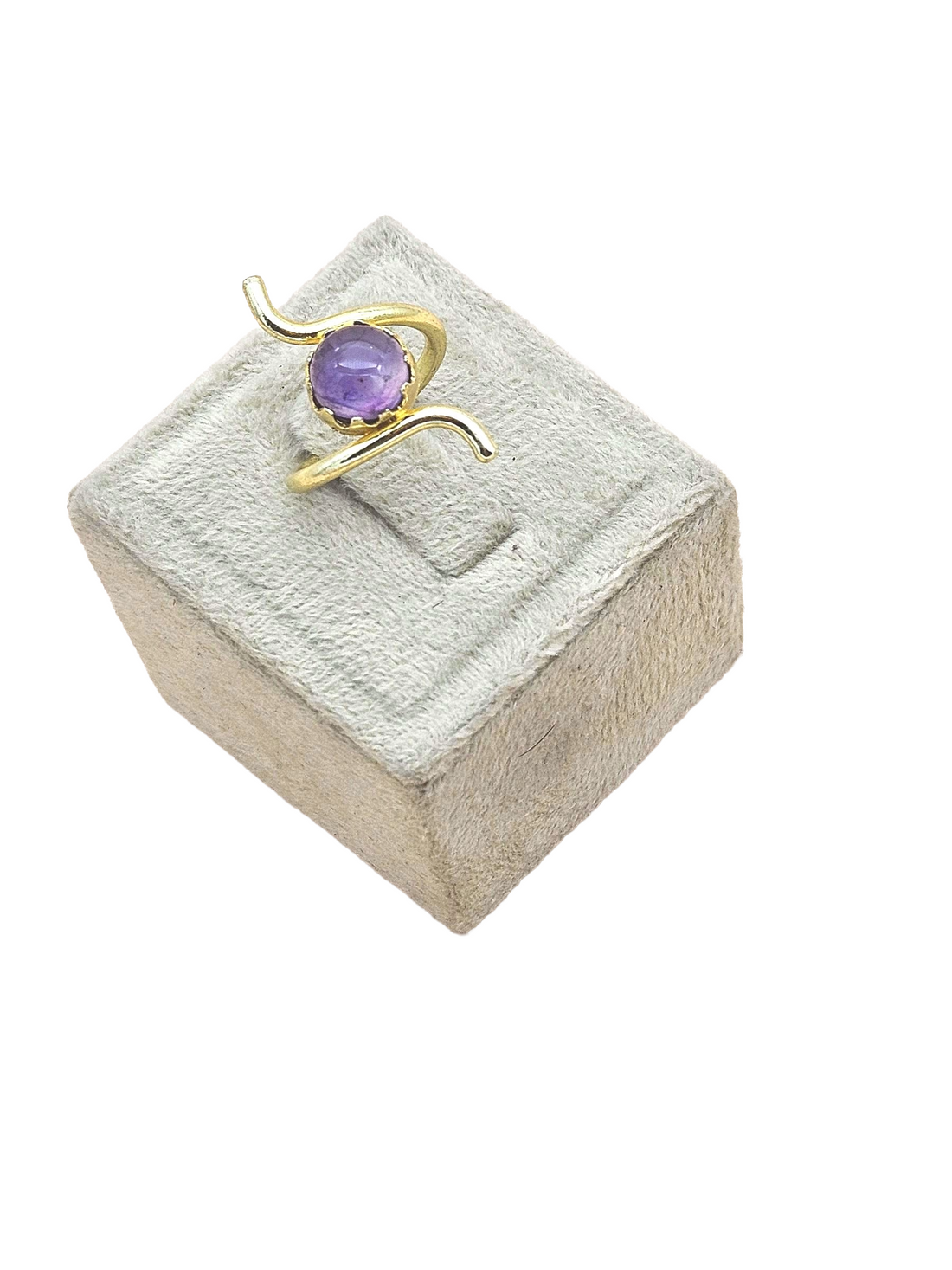 Handcrafted Gold Plated Amethyst Stone Ring for Women – Curve Designer Jewelry