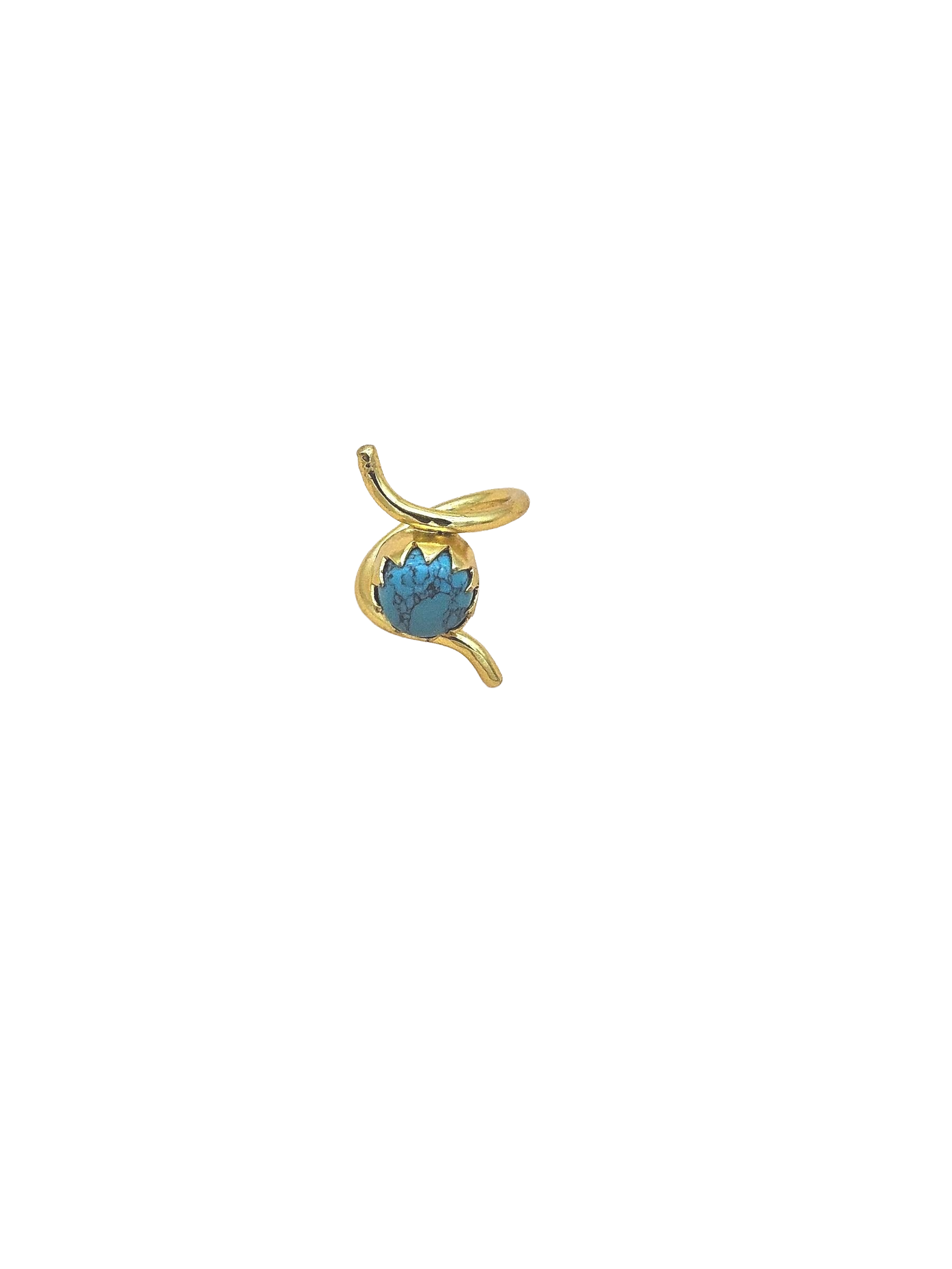 Handcrafted Gold Plated Turquoise Stone Ring for Women – Curve Designer Jewelry