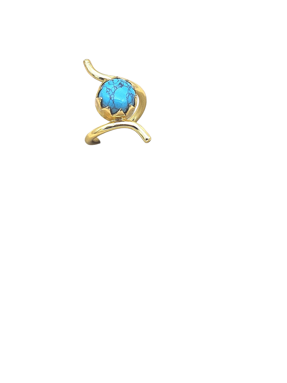 Handcrafted Gold Plated Turquoise Stone Ring for Women – Curve Designer Jewelry