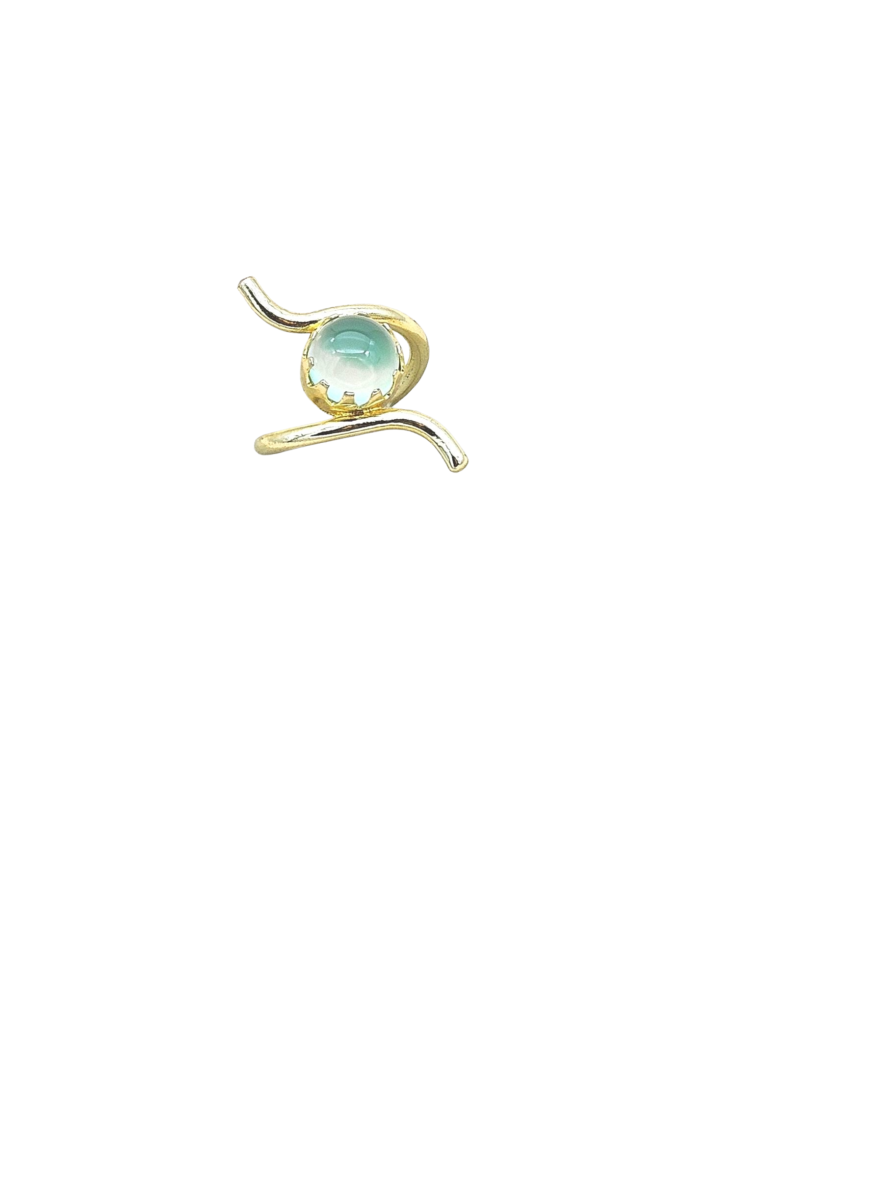 Handcrafted Gold Plated Chalcedony Stone Ring for Women – Curve Designer Jewelry