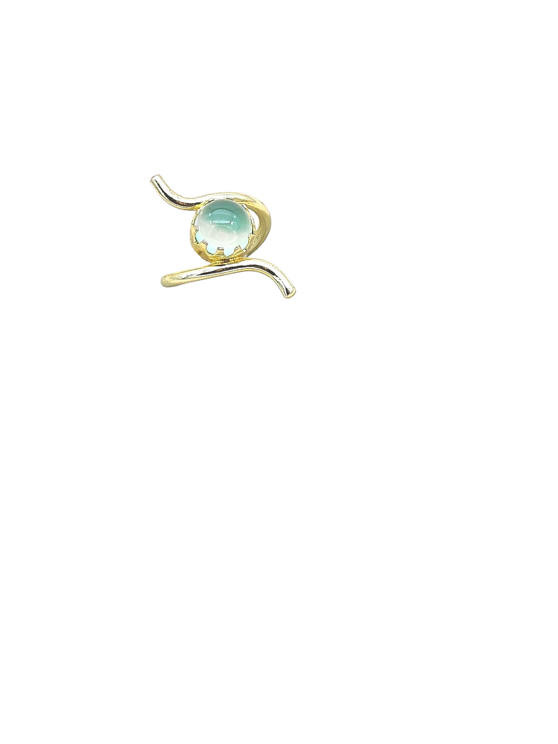 Handcrafted Gold Plated Chalcedony Stone Ring for Women – Curve Designer Jewelry