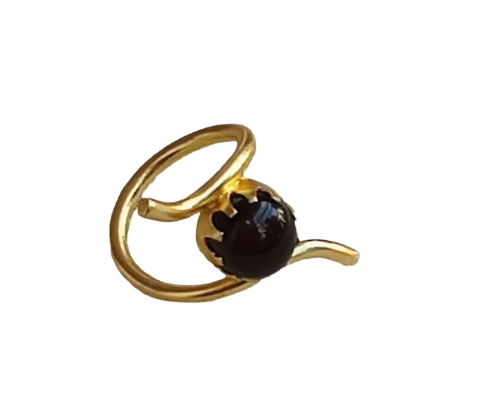 Handcrafted Gold Plated Black Onyx Stone Ring for Women – Curve Designer Jewelry