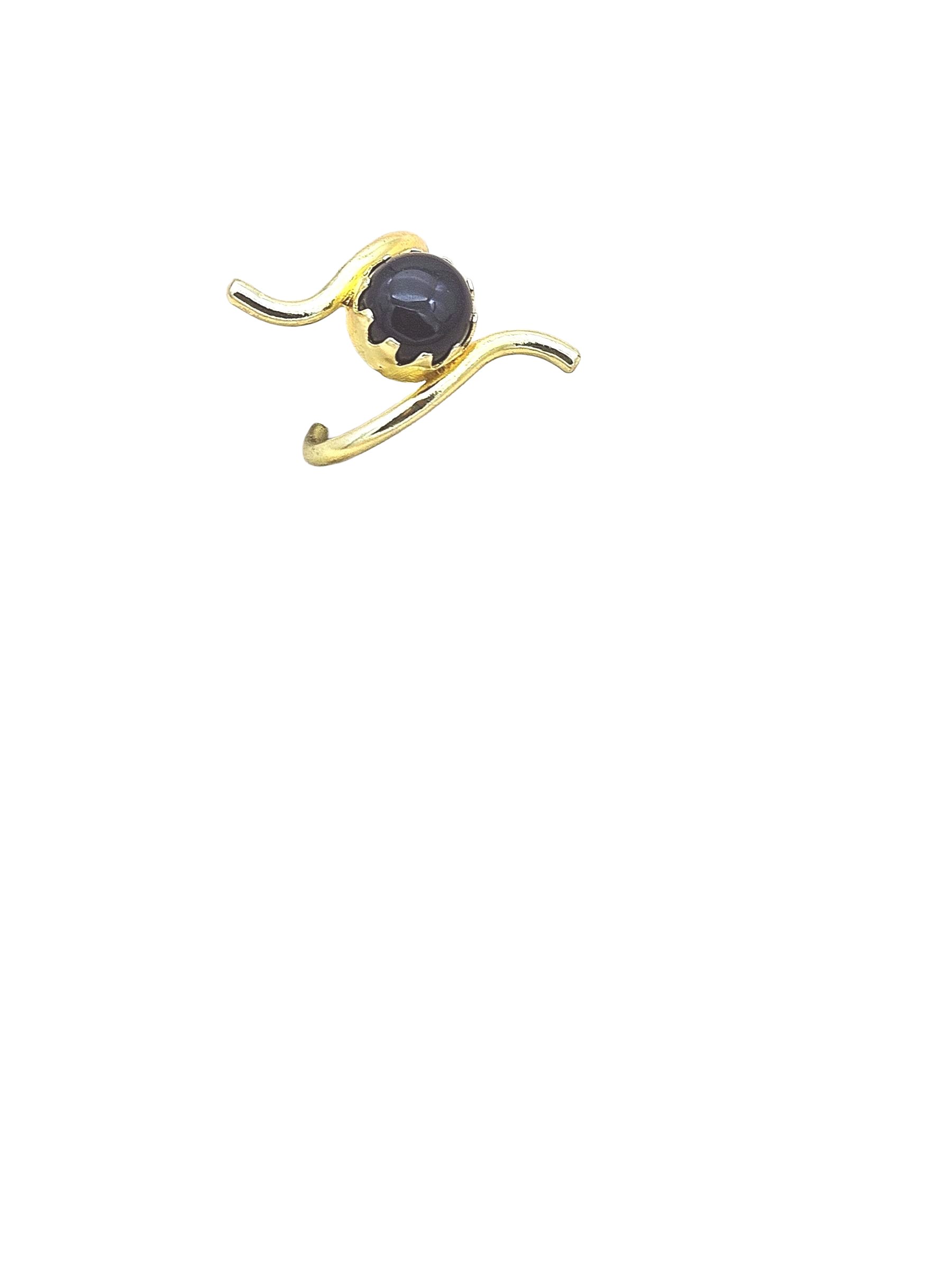 Handcrafted Gold Plated Black Onyx Stone Ring for Women – Curve Designer Jewelry