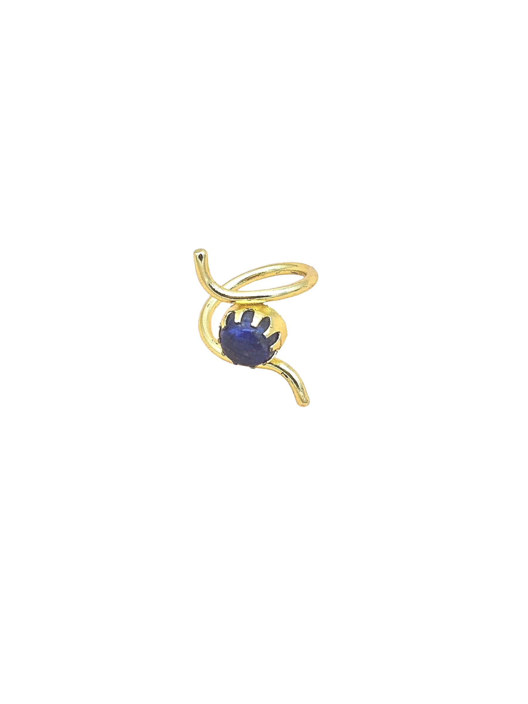 Handcrafted Gold Plated Lapis Stone Ring for Women – Curve Designer Jewelry