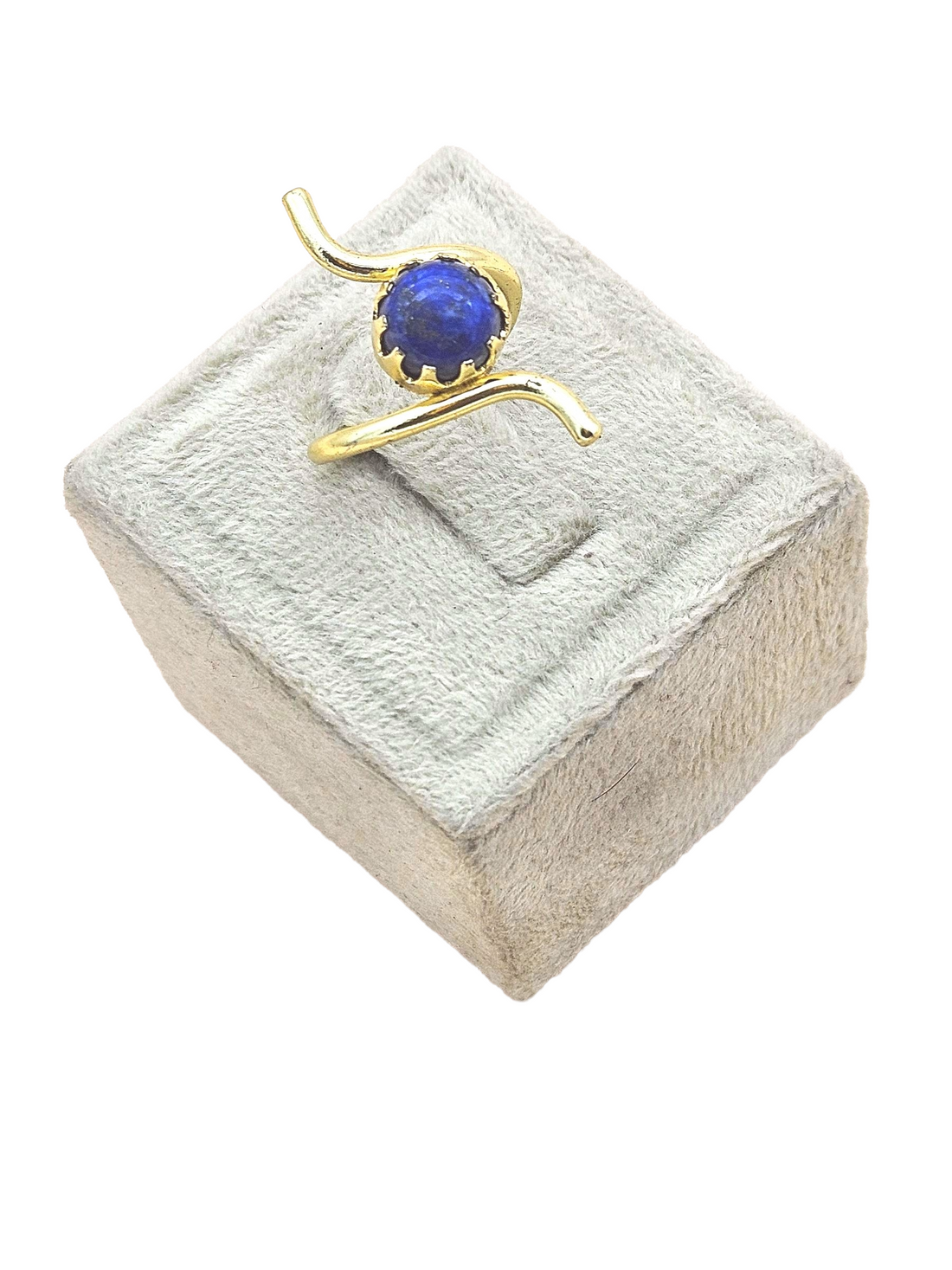 Handcrafted Gold Plated Lapis Stone Ring for Women – Curve Designer Jewelry