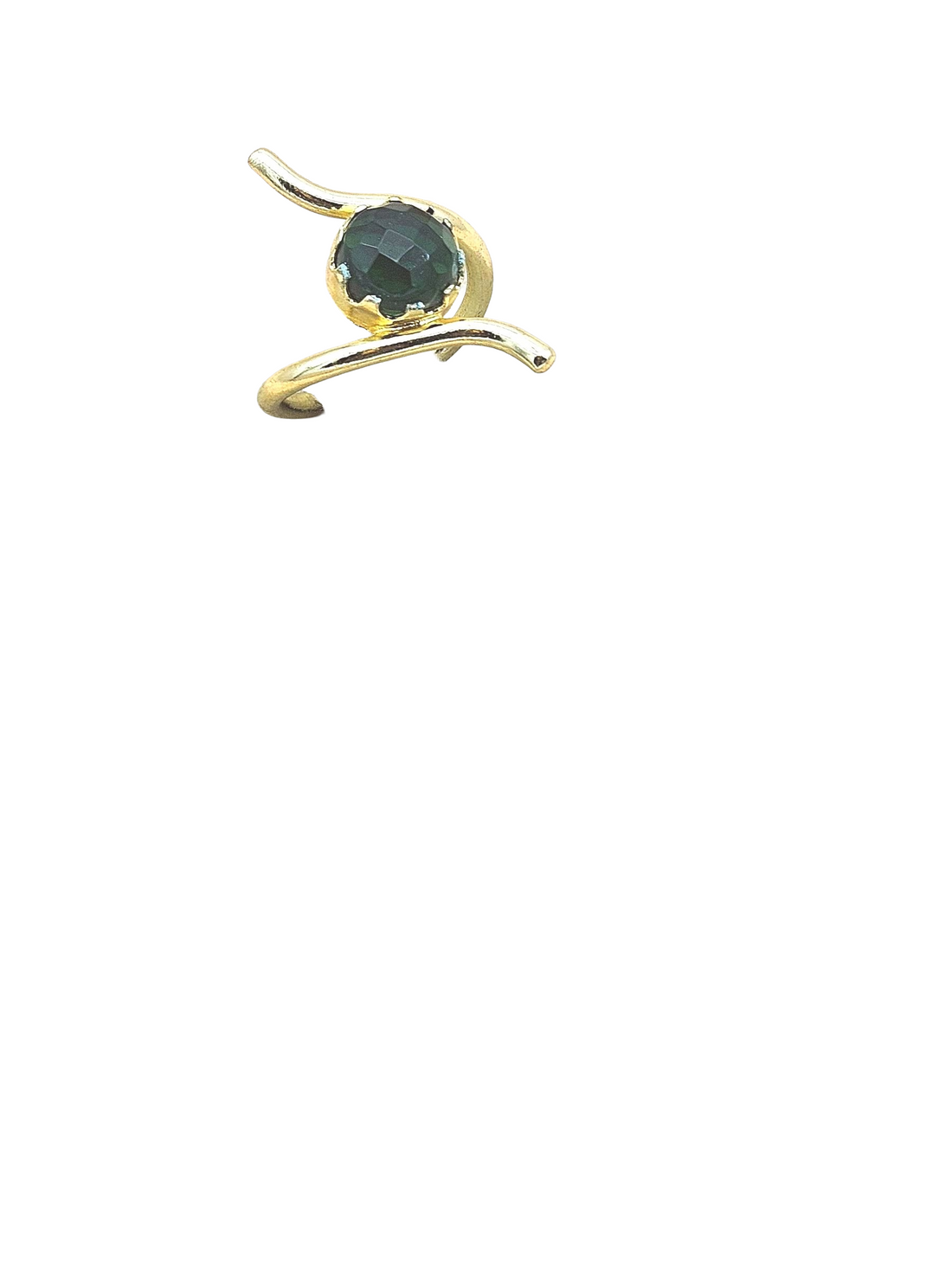 Handcrafted Gold Plated Faceted Green Onyx Stone Ring for Women – Curve Designer Jewelry