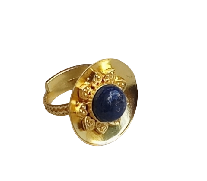 Stylish Gold Plated Lapis Stone Ring - Handcrafted Elegant Jewelry for Women