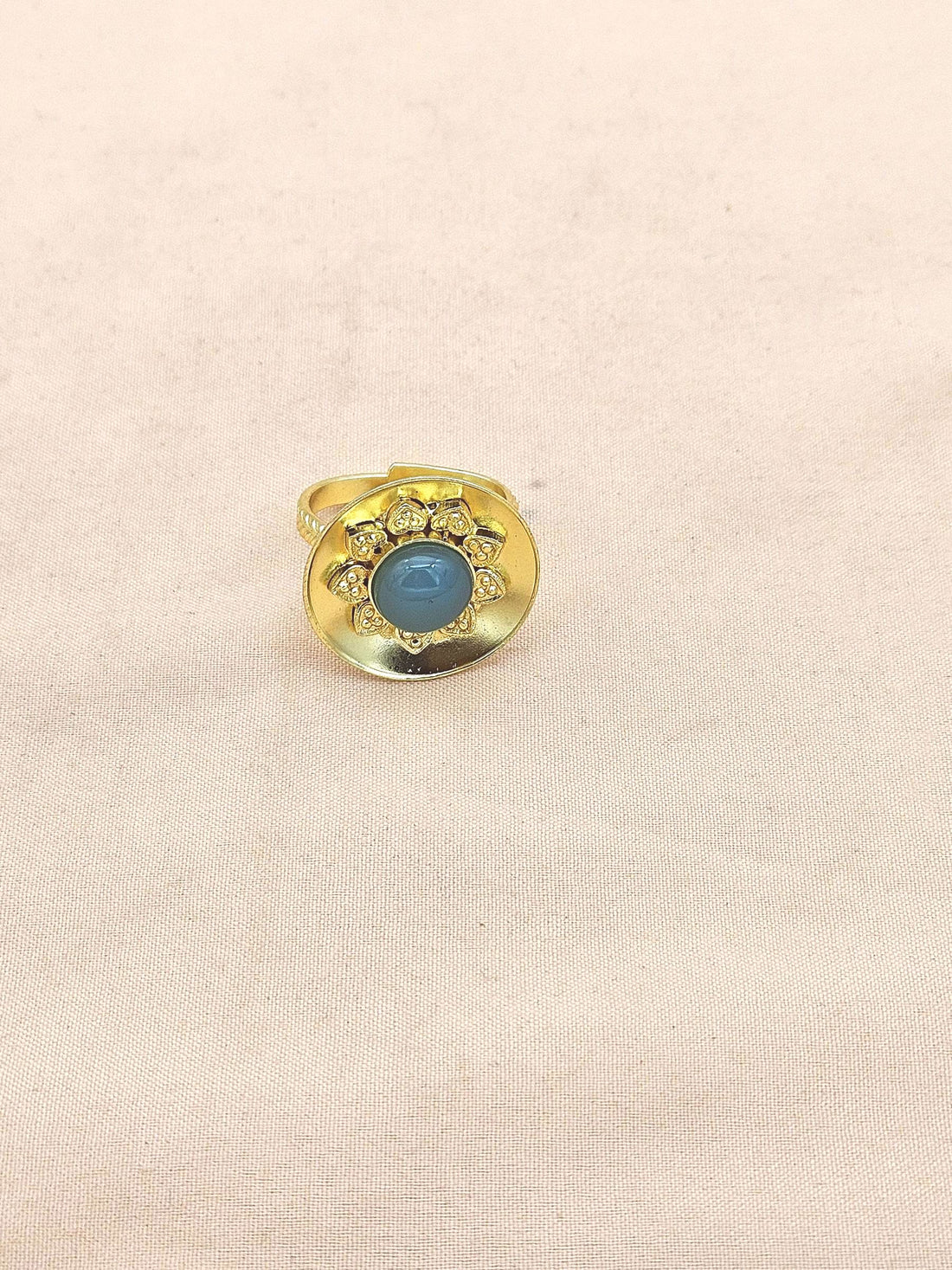 Stylish Gold Plated Chalcedony Stone Ring - Handcrafted Elegant Jewelry for Women