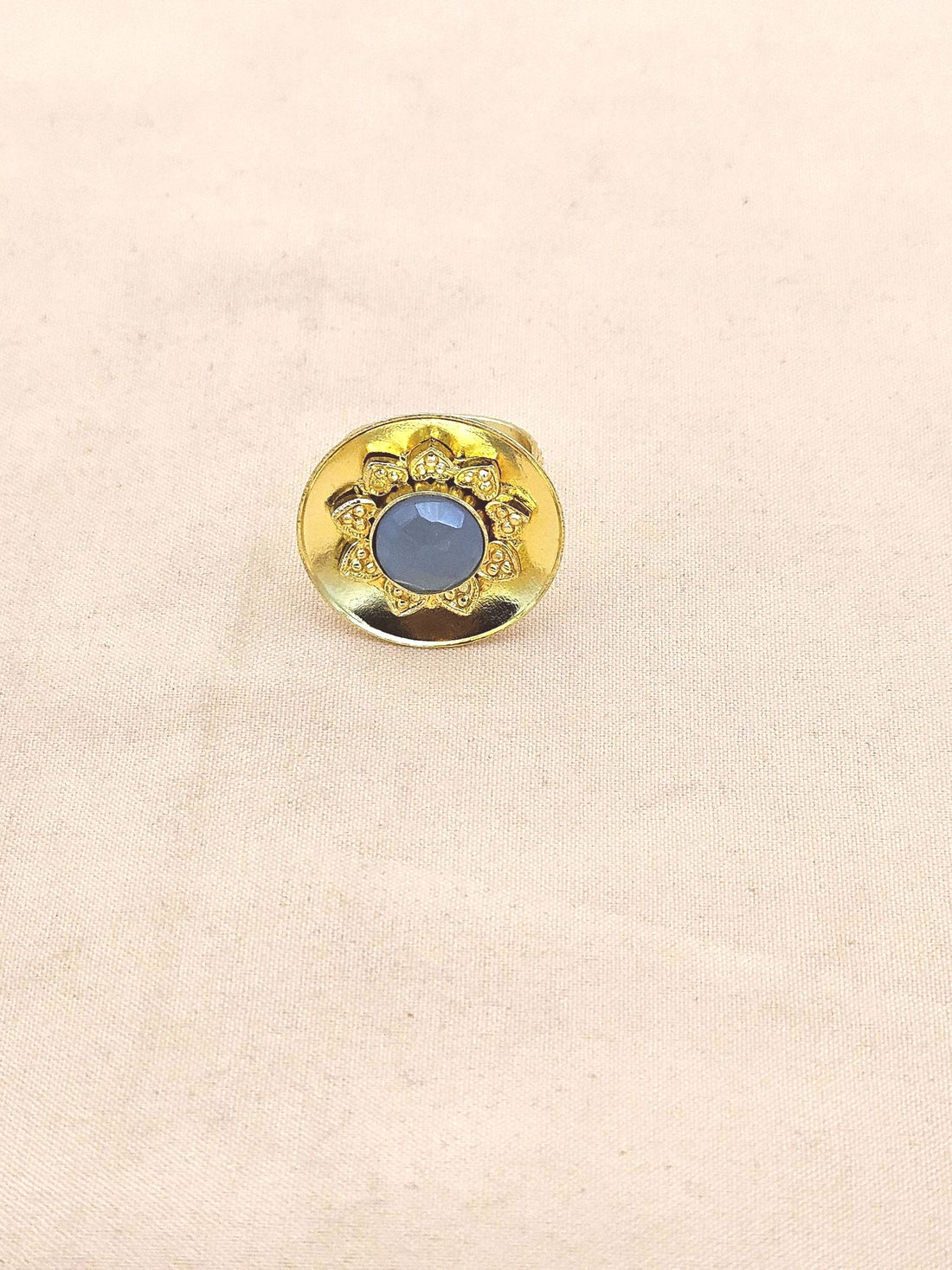 Stylish Gold Plated Chalcedony Stone Ring - Handcrafted Elegant Jewelry for Women