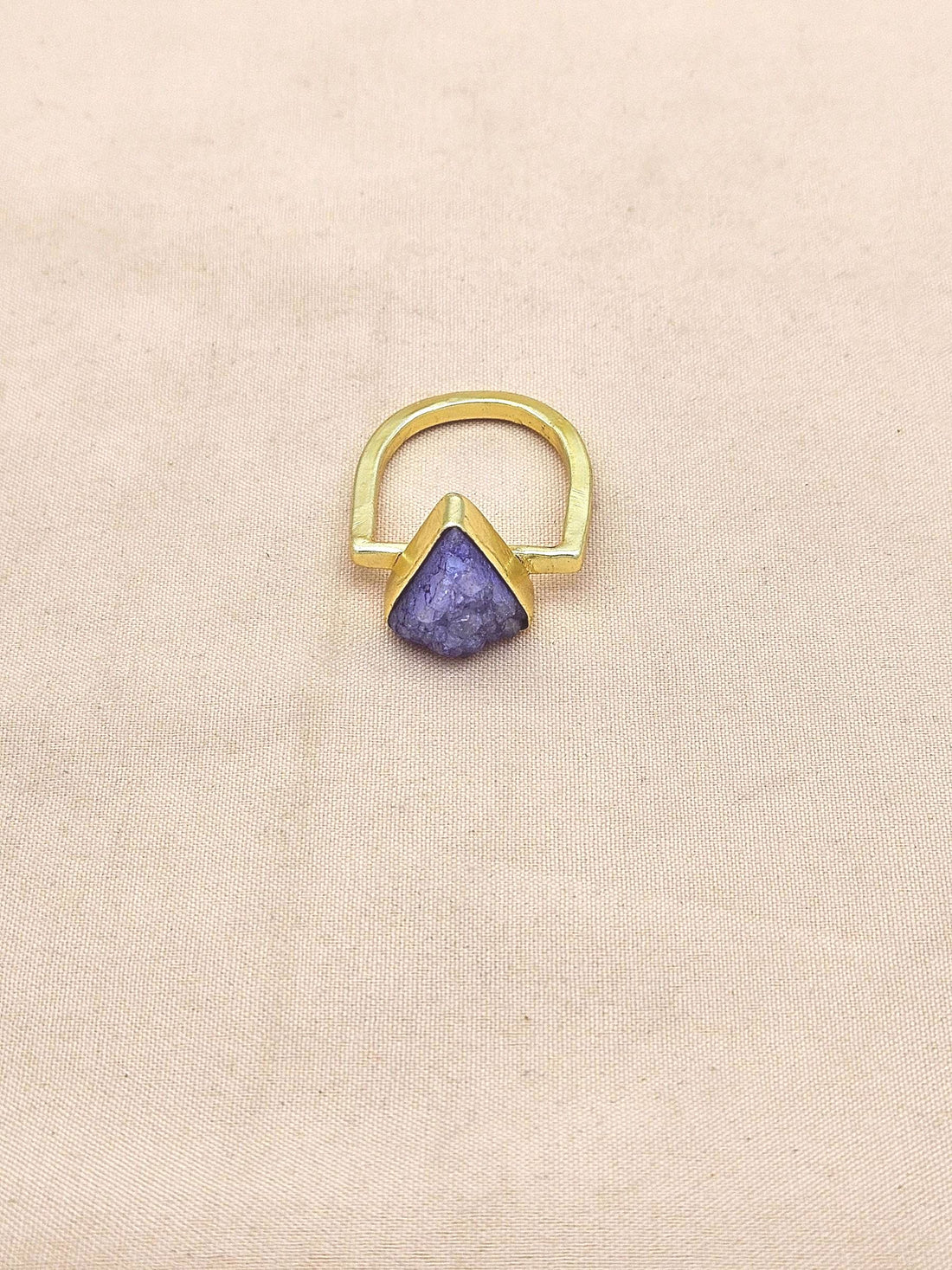 Elegant Handcrafted Gold Plated Rings with Dark Blue Druzy Stone for Women