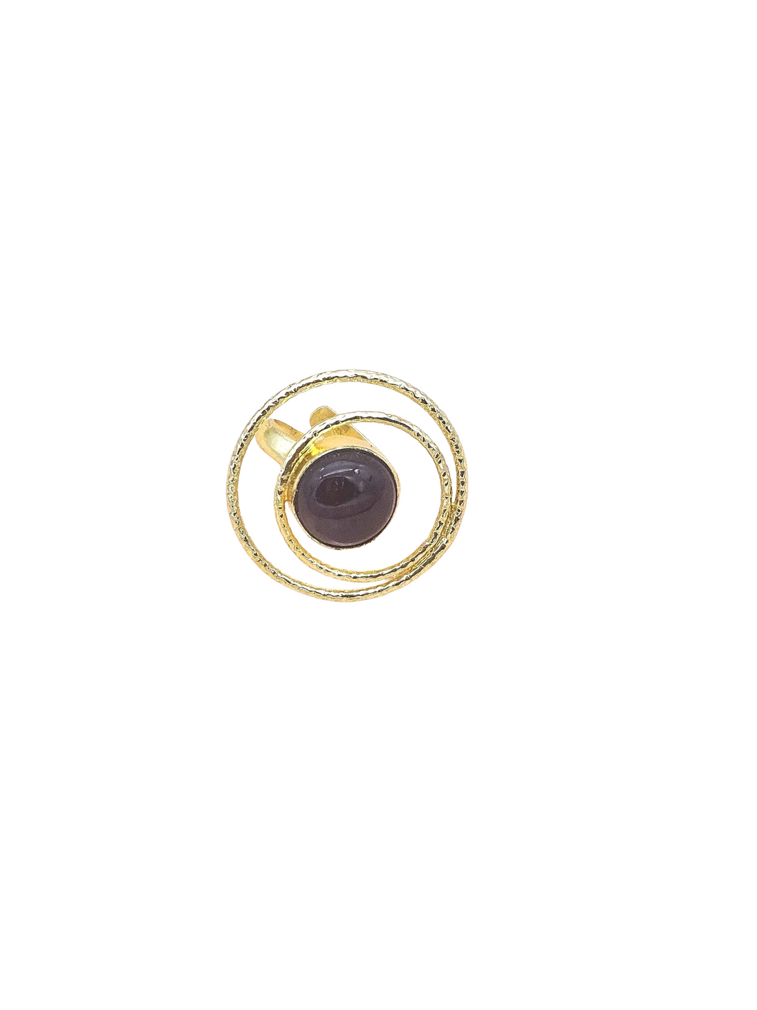 Gold Plated Amethyst Stone Rings for Women - Handcrafted Designer Statement Ring
