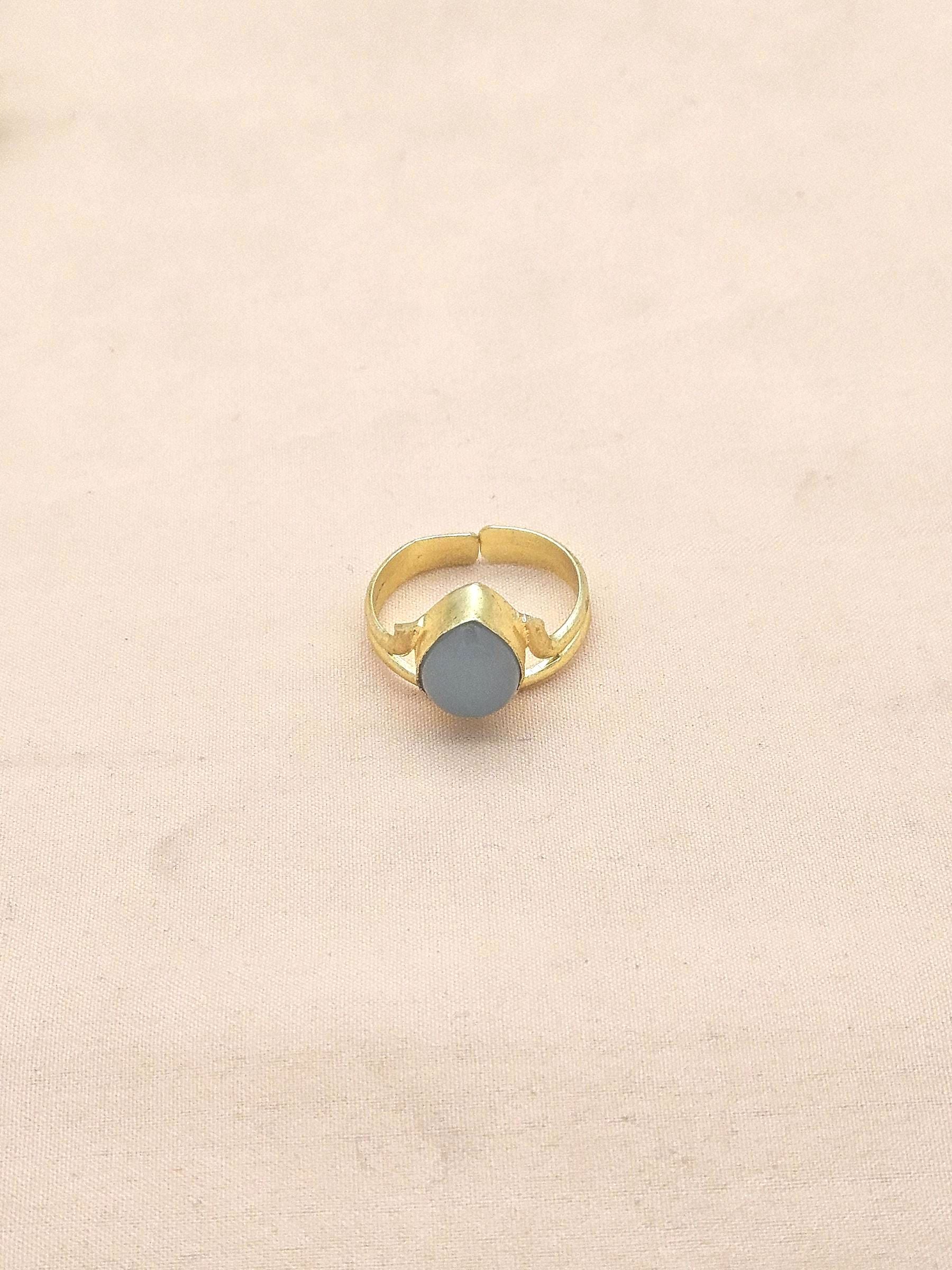 Awesome Gold plated Chalcedony stone Designer Light Weight Finger Ring for women