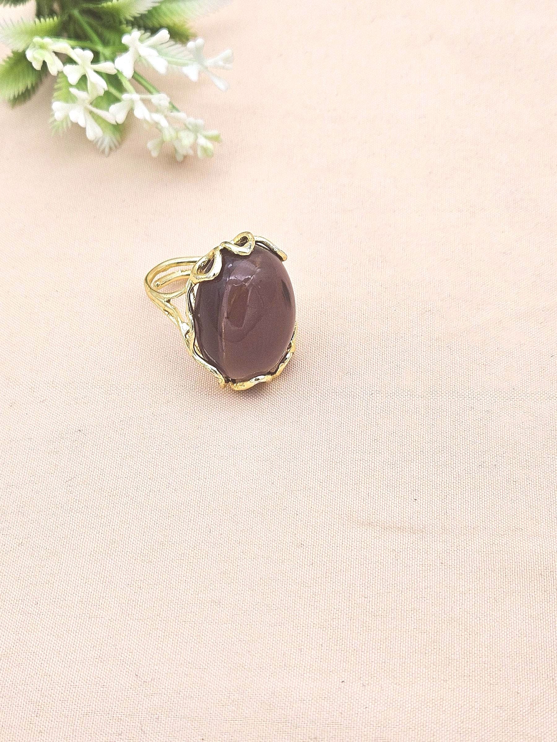 Stunning Gold plated Amethyst Artistic Designer Handcrafted Finger Ring for women