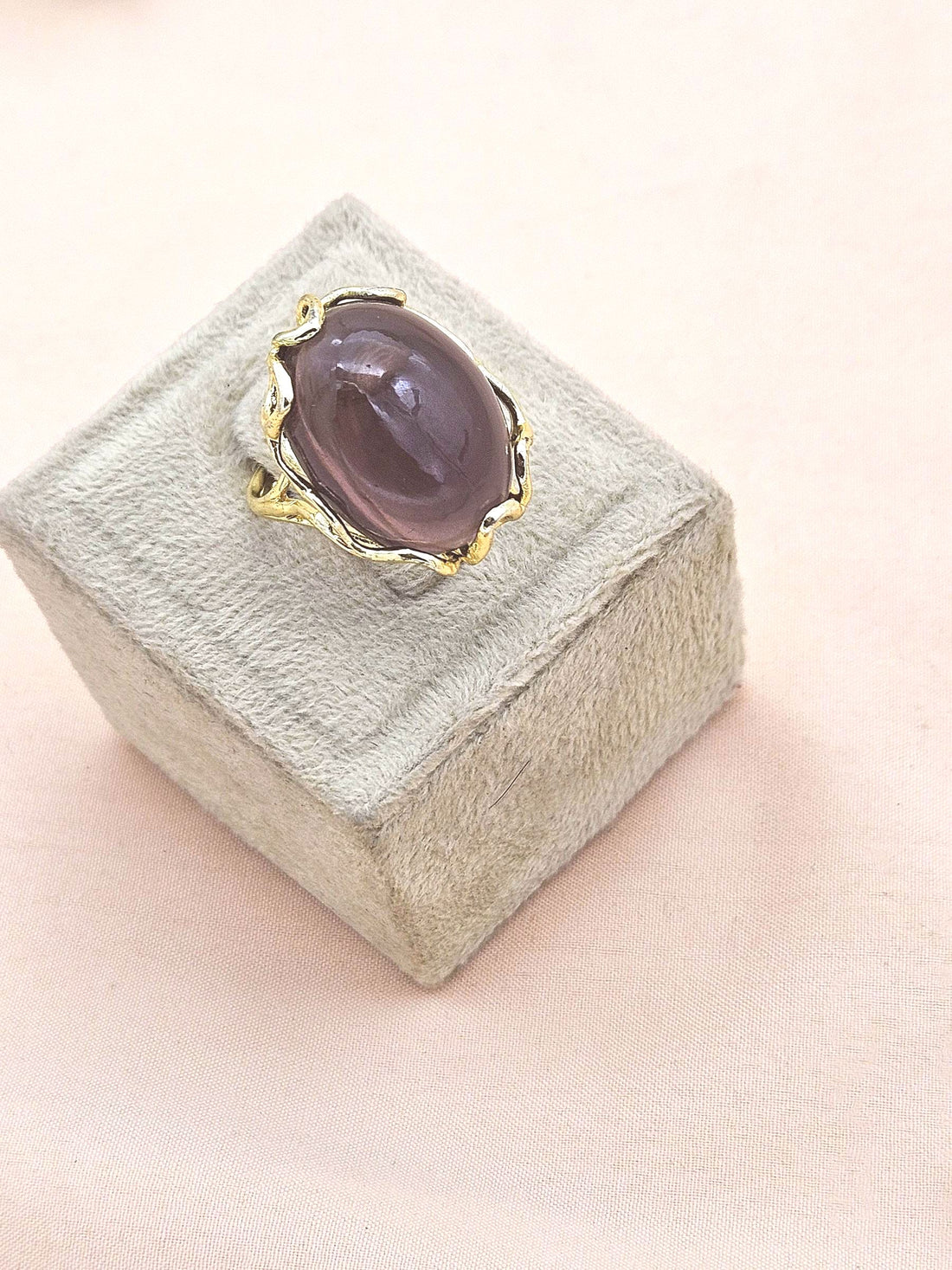Stunning Gold plated Amethyst Artistic Designer Handcrafted Finger Ring for women