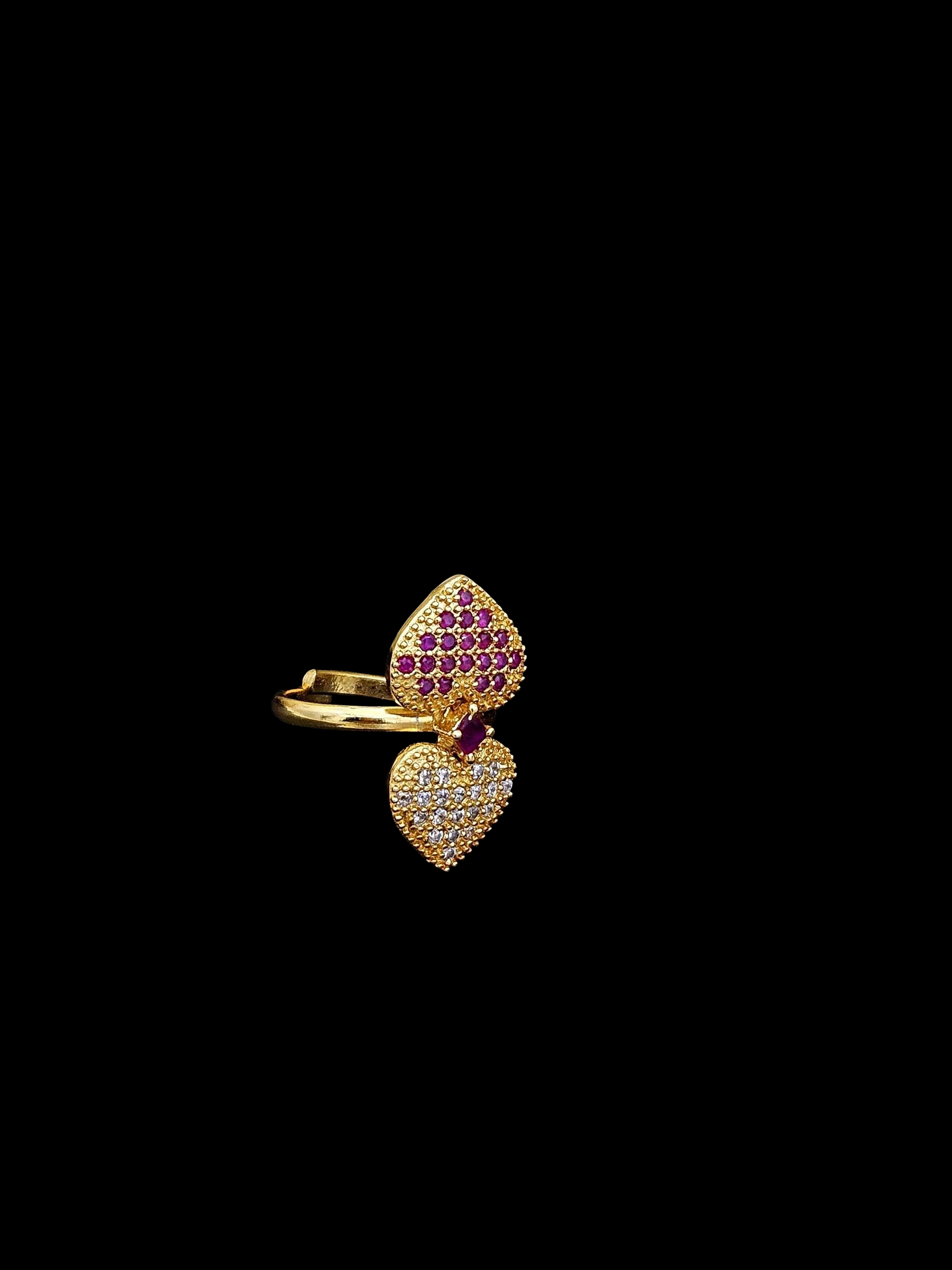 Amazing Antique Gold Cubic Zirconia-Hydro Quartz Awesome Designer Finger Ring