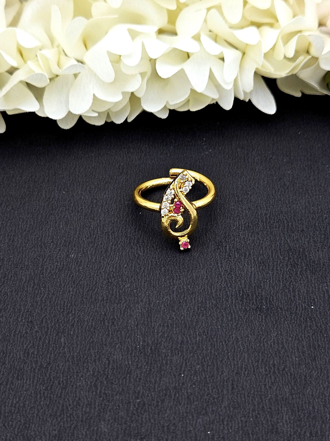 Amazing Antique Gold Cubic Zirconia-Hydro Quartz Awesome Designer Finger Ring