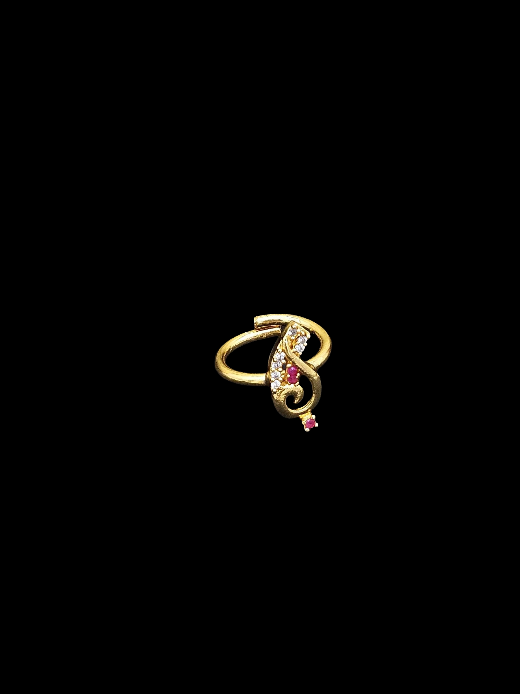 Amazing Antique Gold Cubic Zirconia-Hydro Quartz Awesome Designer Finger Ring