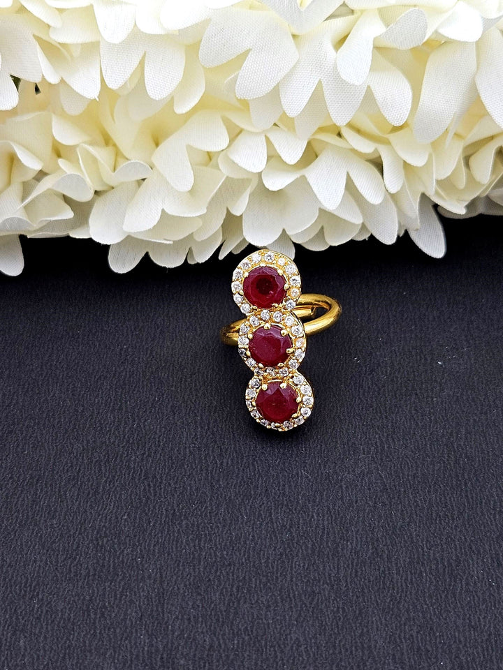 Amazing Antique Gold Cubic Zirconia-Hydro Quartz Awesome Designer Finger Ring