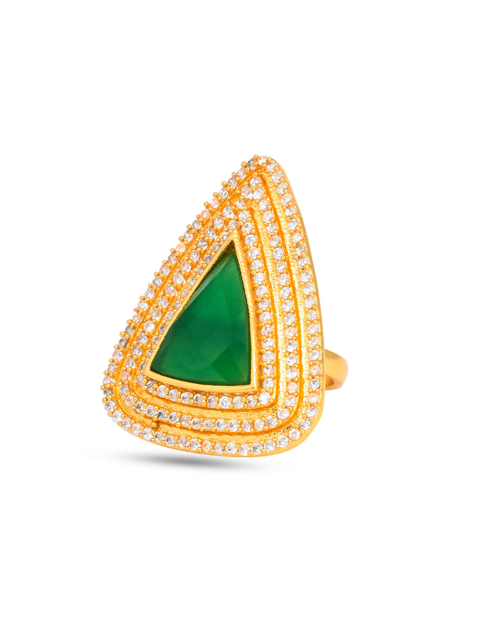 Amazing antique gold finger ring with charming designer details, perfect for ethnic and festive wear
