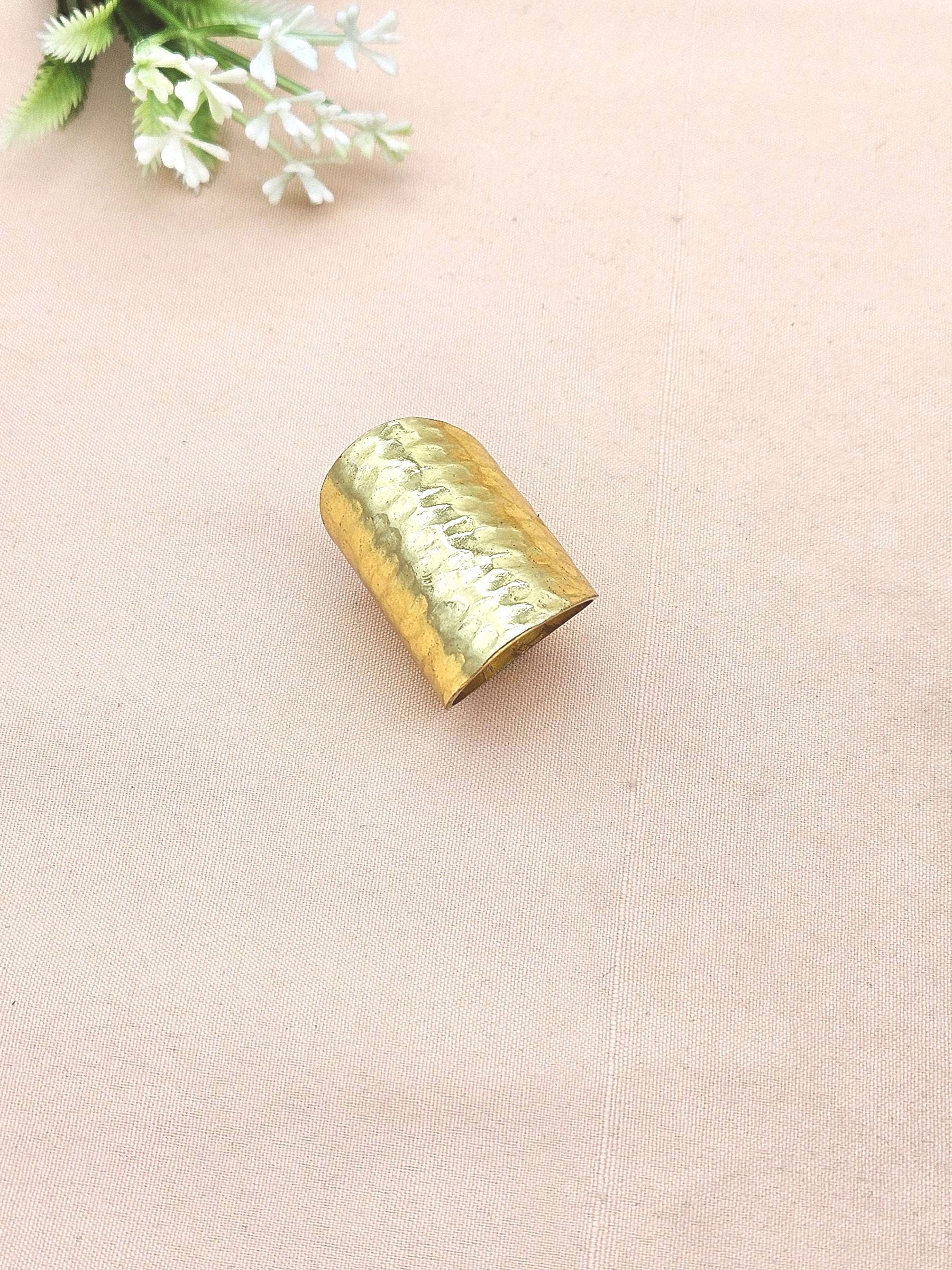 Charming Gold plated Big Hammered Designer US Size 8.5 Finger Ring for women