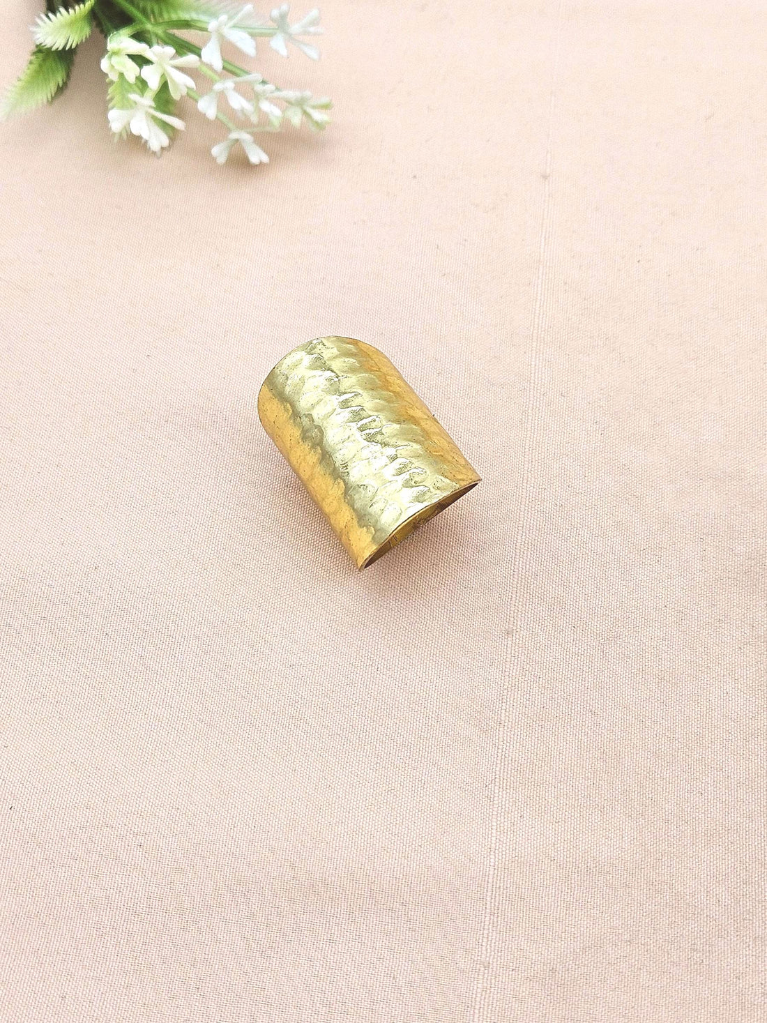 Charming Gold plated Big Hammered Designer US Size 8.5 Finger Ring for women