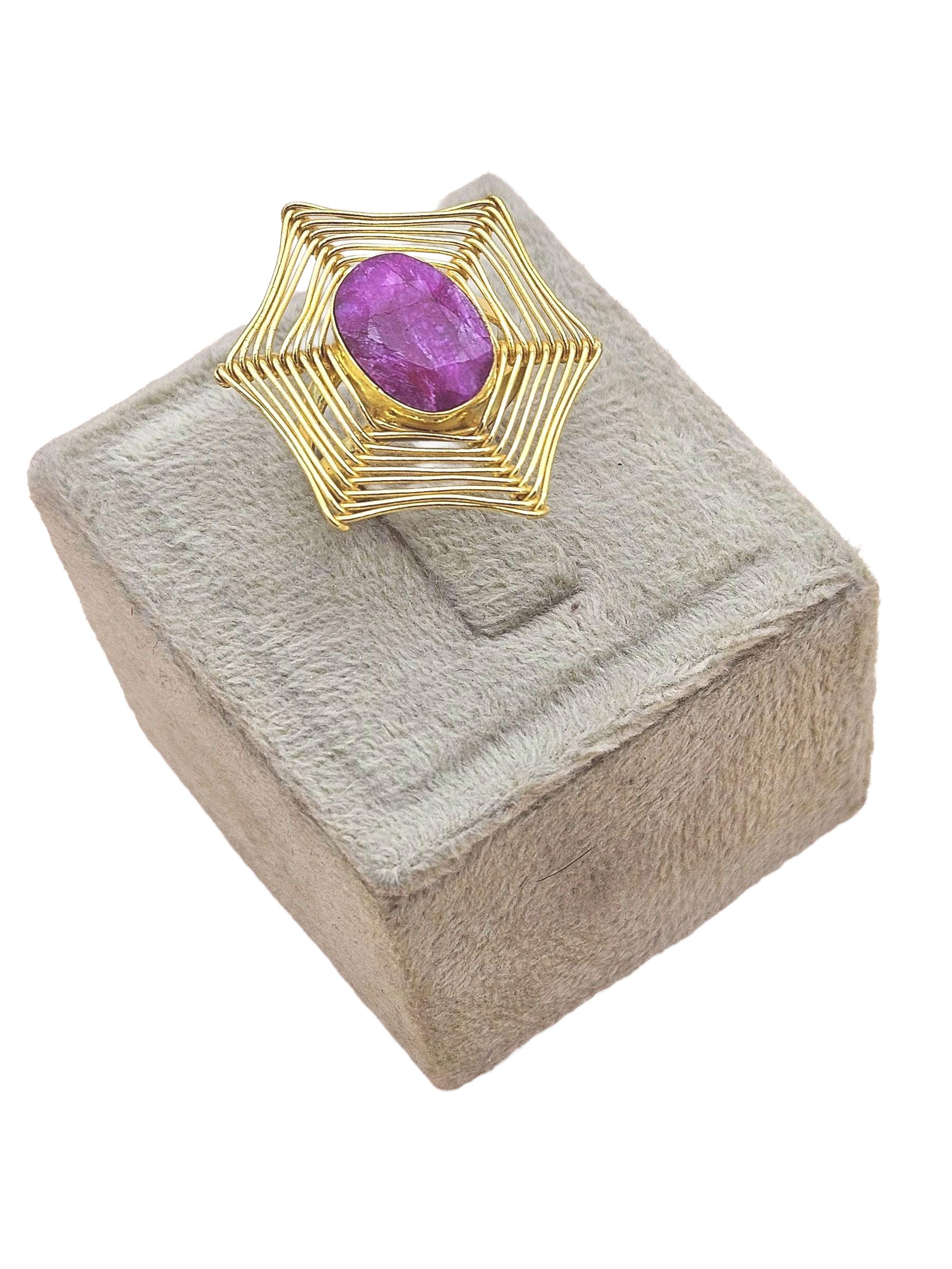 Awesome Gold plated Red Hathipara Spider Designer Light Weight US Size 8.5 Finger Ring