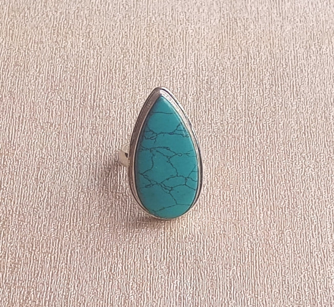 Stylish Turquoise stone Ring for Men – Silver Plated GS Handmade Charming Ring