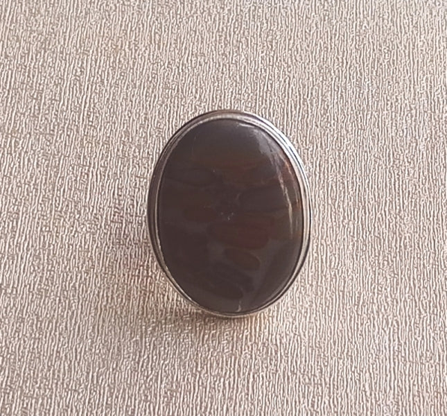 Stylish Picture Jasper stone Ring for Men – Silver Plated GS Handmade Charming Ring