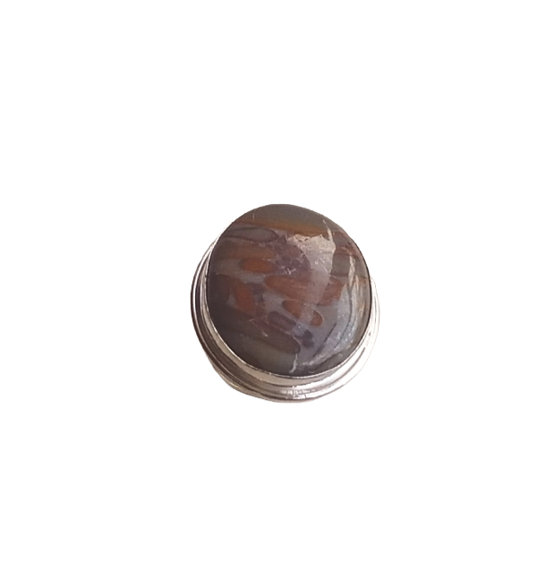 Stylish Picture Jasper stone Ring for Men – Silver Plated GS Handmade Charming Ring