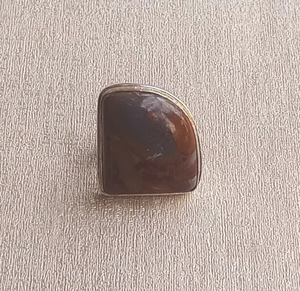 Charming Picture Jasper stone Ring for Men – Silver Plated GS Handmade Stylish Ring