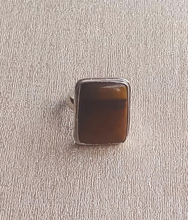 Handmade Tiger Eye stone Ring for Men – Silver Plated GS Awesome Designer Ring