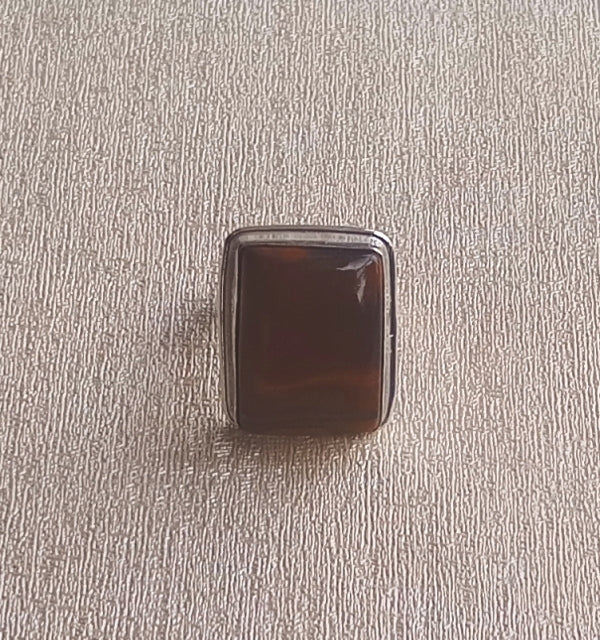 Handmade Tiger Eye stone Ring for Men – Silver Plated GS Awesome Designer Ring