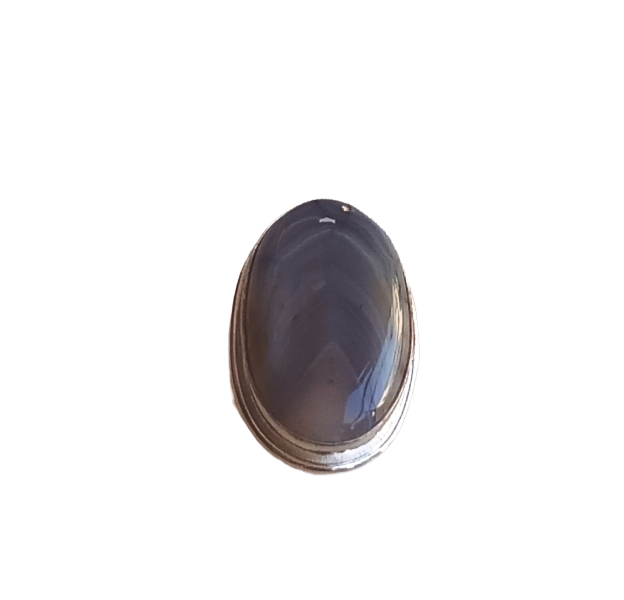 Men’s Agate Stone Ring – Handmade Silver Plated GS Unique Statement Ring
