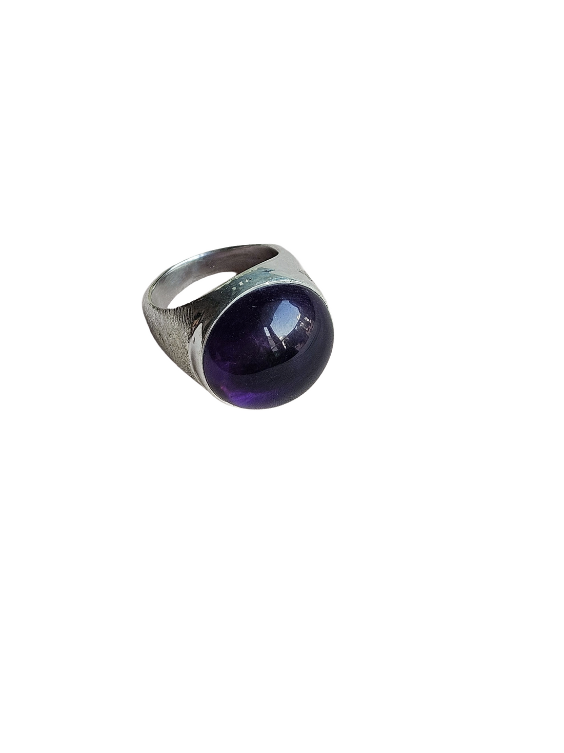 Premium Natural Amethyst Ring for Men – Handcrafted Silver Plated GS Fashion Ring