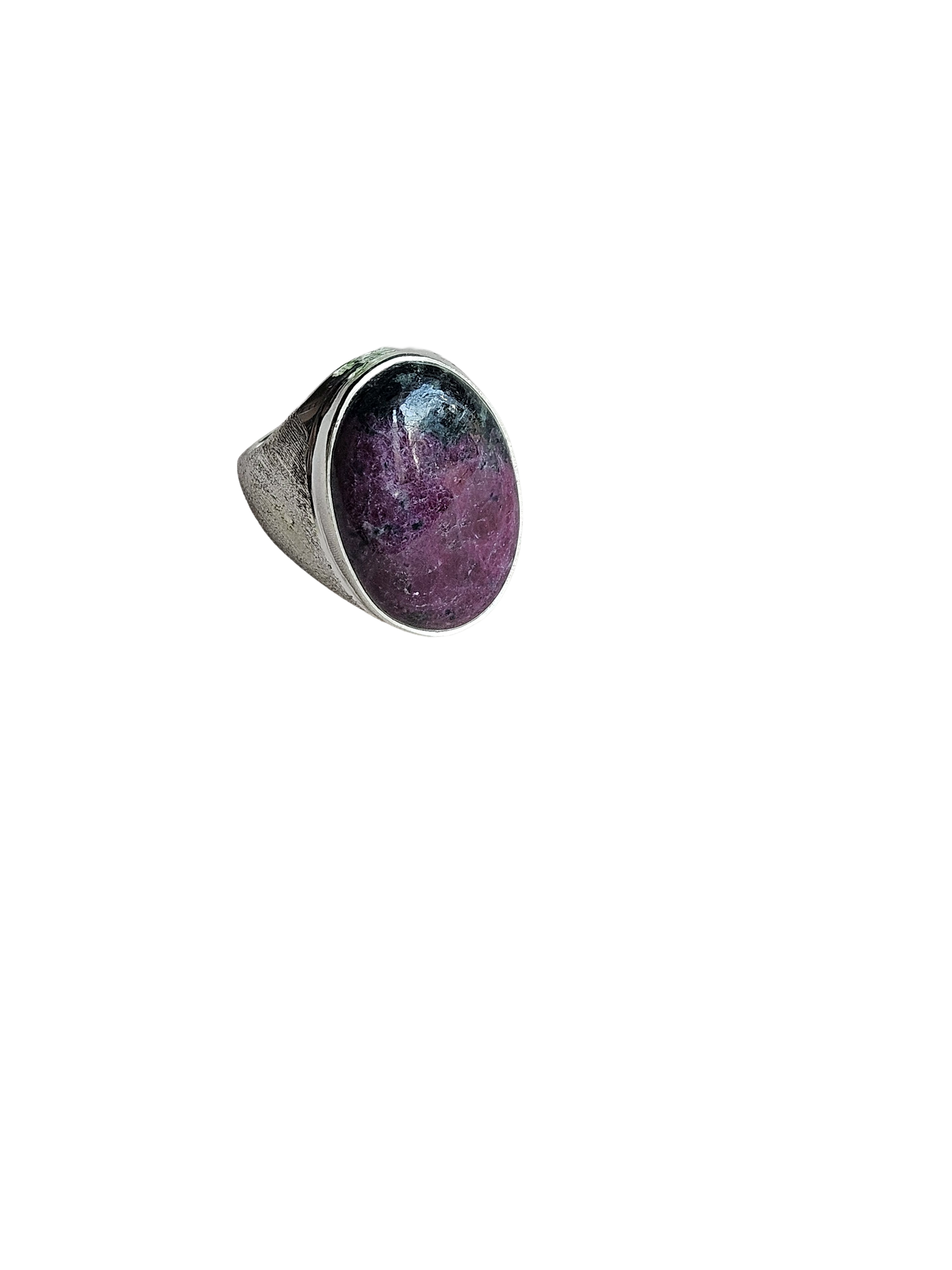 Stylish Ruby Zoisite Gemstone Ring for Men – Silver Plated GS Handmade Designer Ring