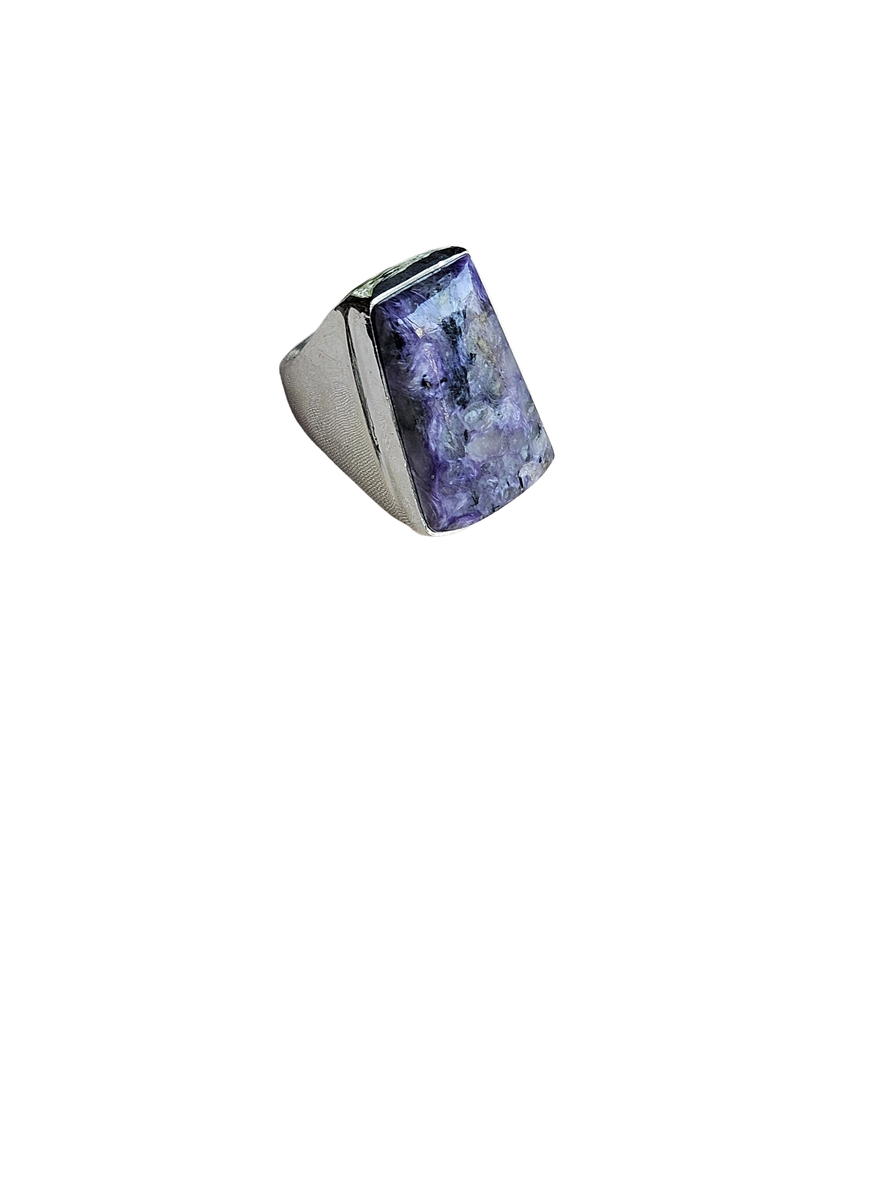 Stylish Charoite Gemstone Ring for Men – Silver Plated GS Handmade Designer Ring