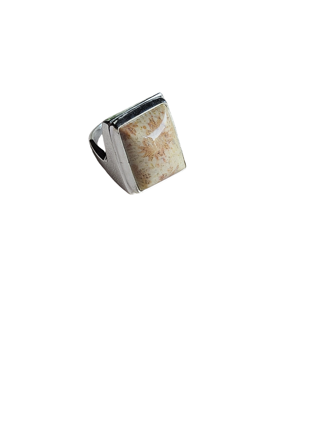 Stylish Picture Jasper Gemstone Ring for Men – Silver Plated GS Handmade Designer Ring