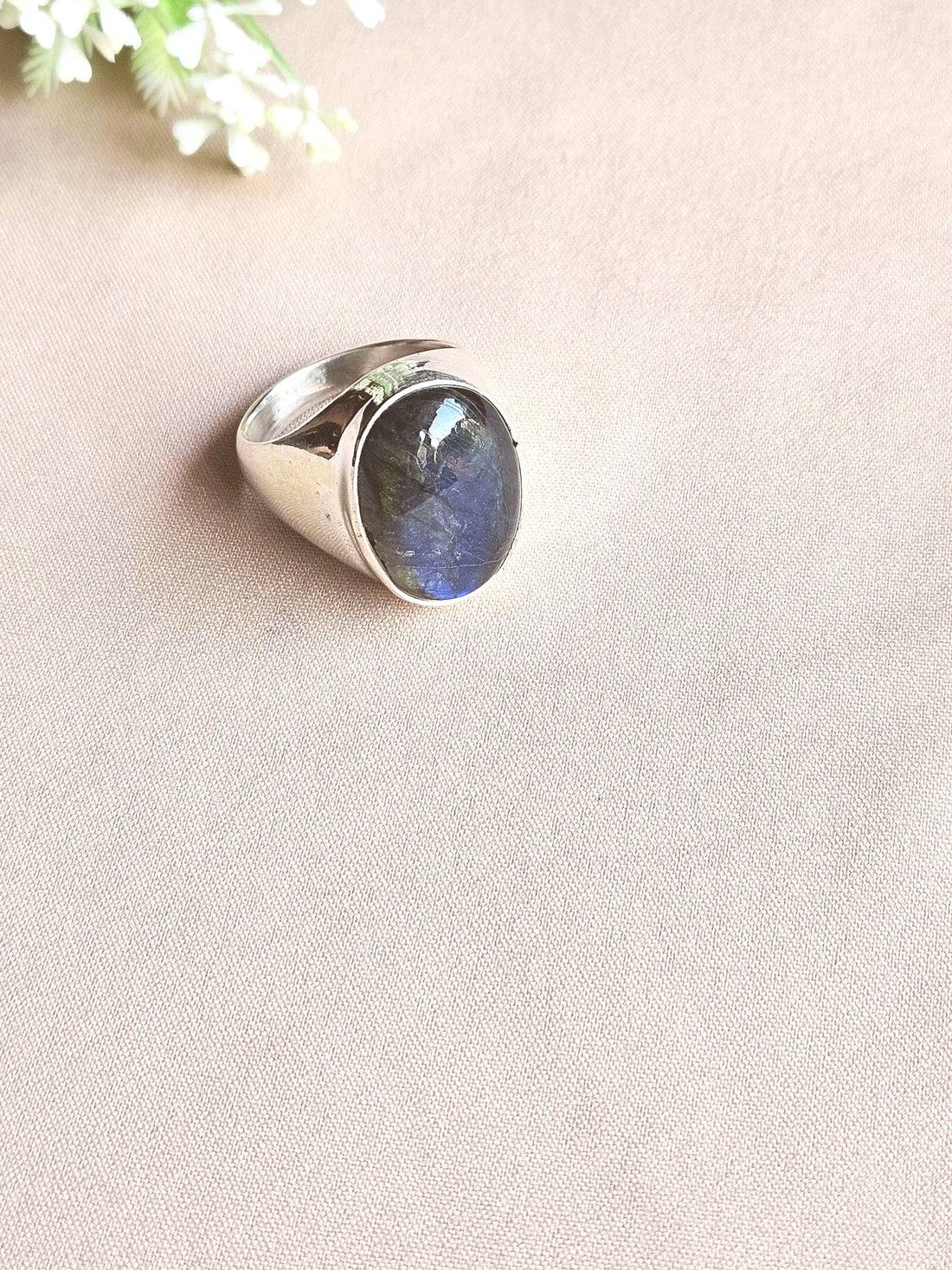 Stylish Labradorite Gemstone Ring for Men – Silver Plated GS Handmade Designer Ring