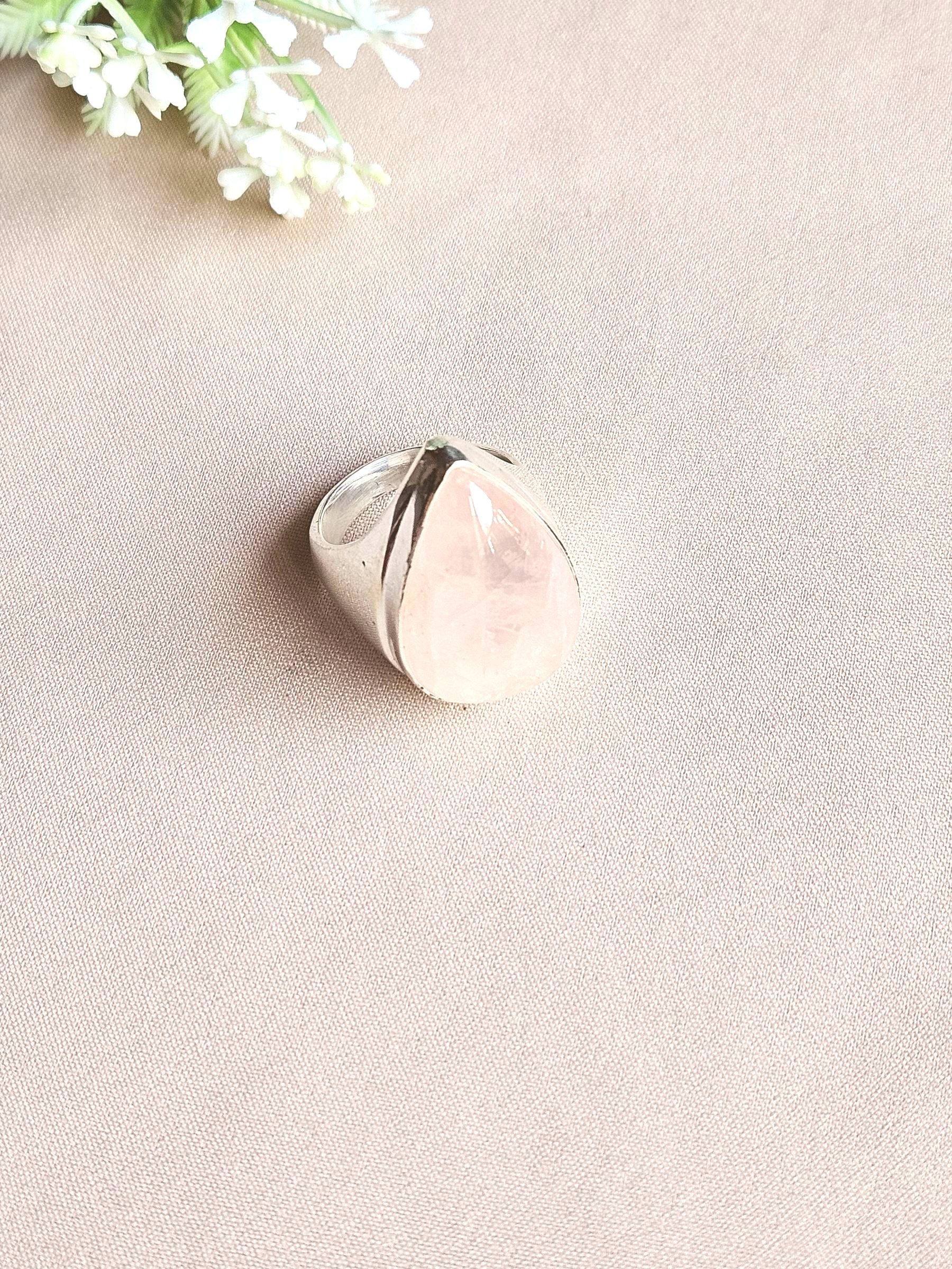 Stylish Rose Quartz Gemstone Ring for Men – Silver Plated GS Handmade Designer Ring