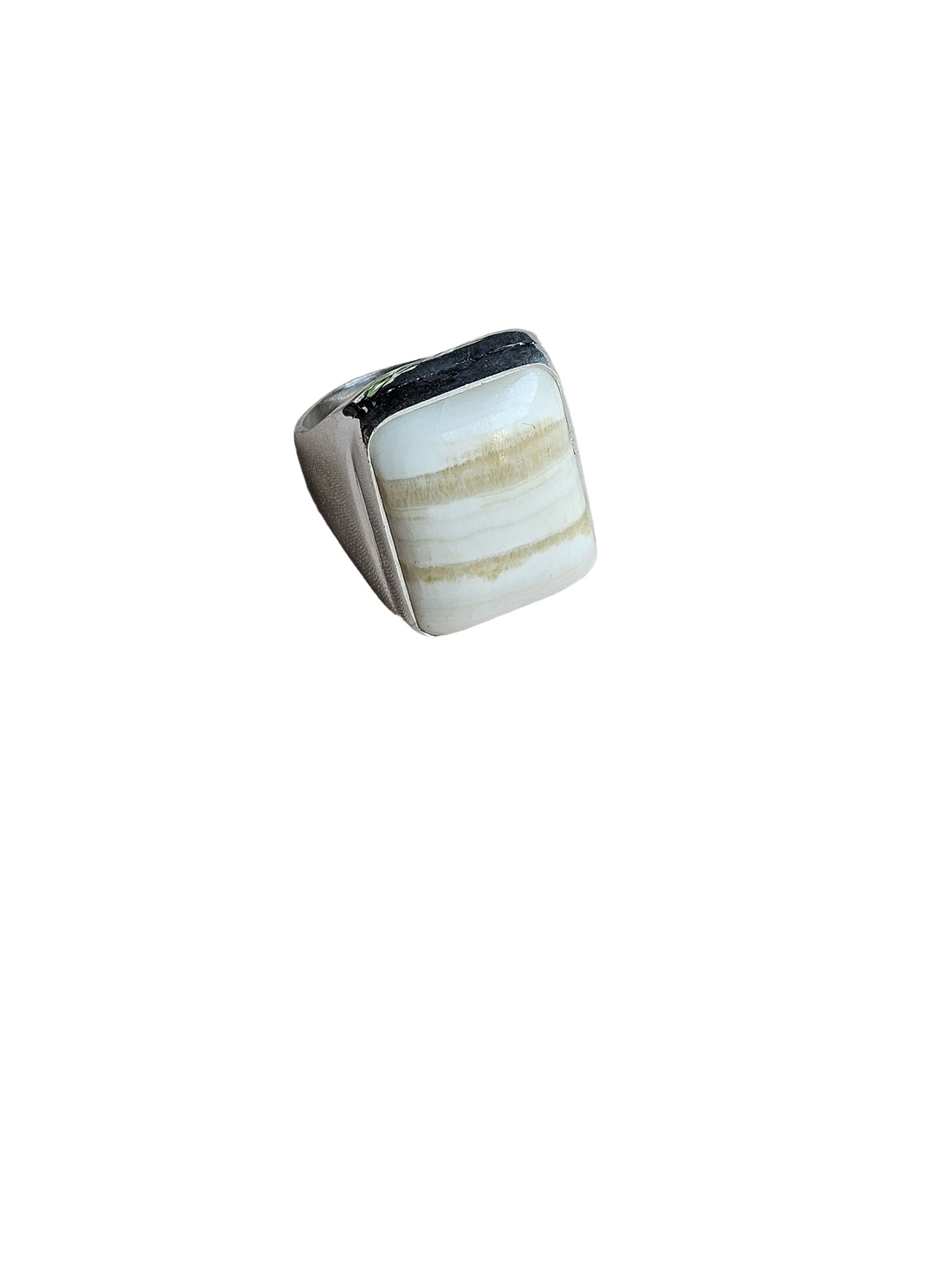 Handcrafted Jasper Gemstone Ring for Men – Silver Plated GS Designer Statement Ring