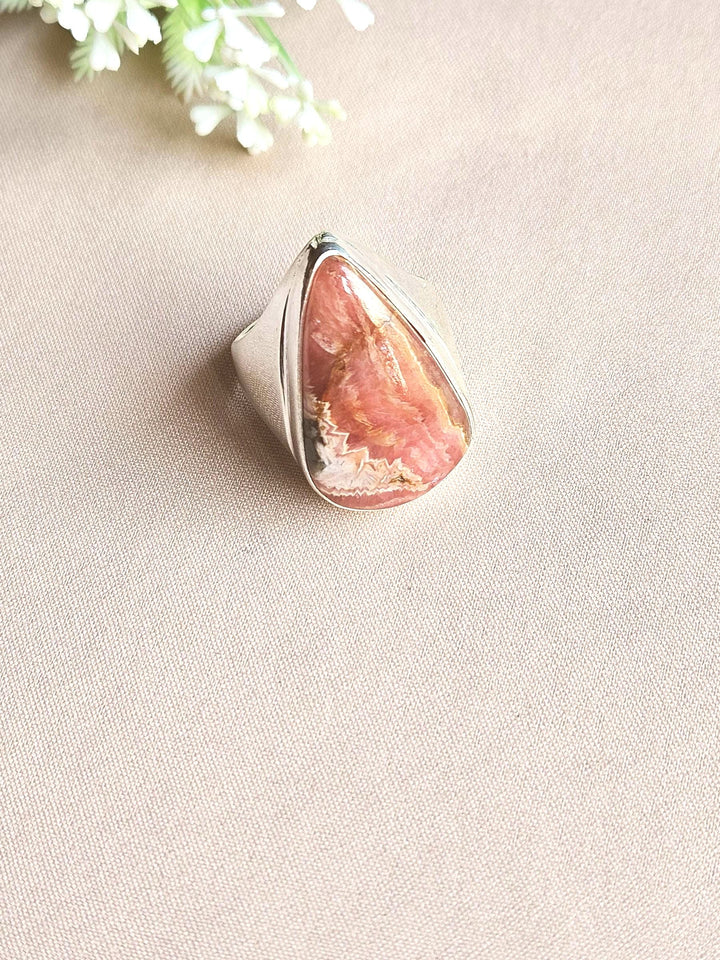 Men’s Natural Picture Jasper Stone Ring – Handcrafted Silver Plated GS Bold Statement Ring