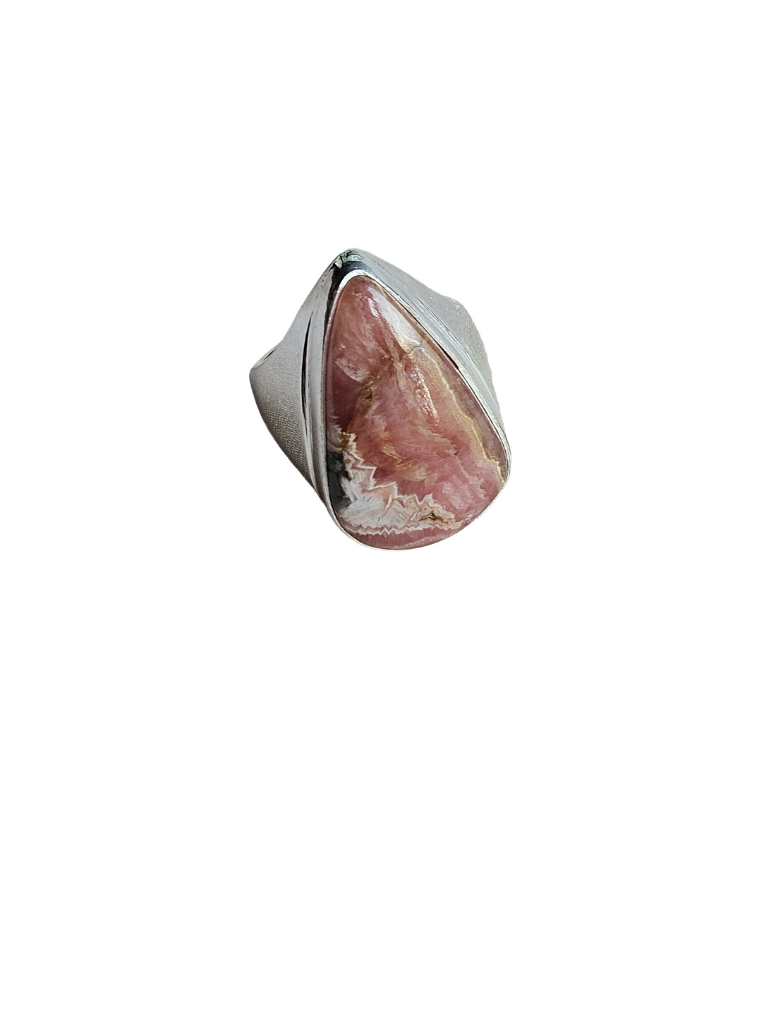 Men’s Natural Picture Jasper Stone Ring – Handcrafted Silver Plated GS Bold Statement Ring