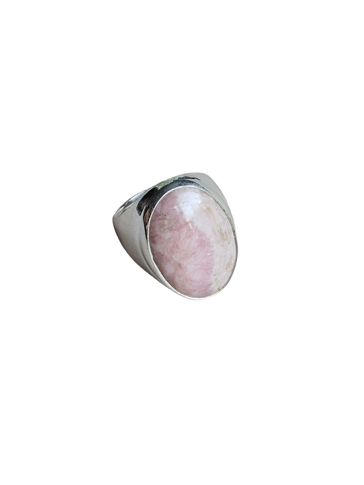Men’s Natural Jasper Stone Ring – Handcrafted Silver Plated GS Bold Statement Ring