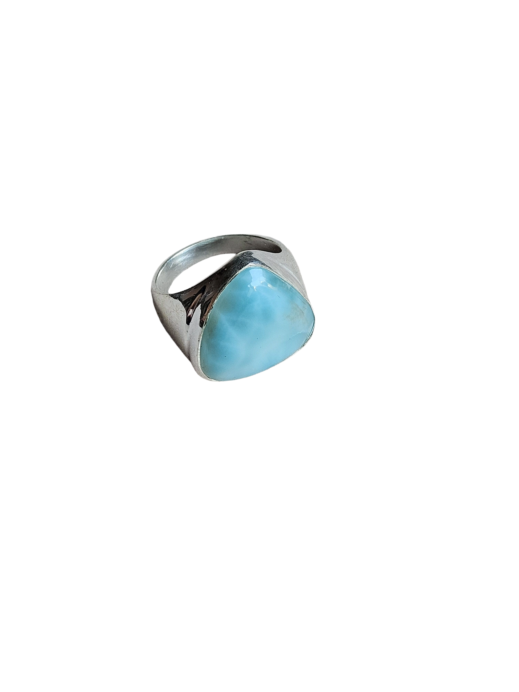 Premium Natural Larimar Ring for Men – Handcrafted Silver Plated GS Fashion Ring