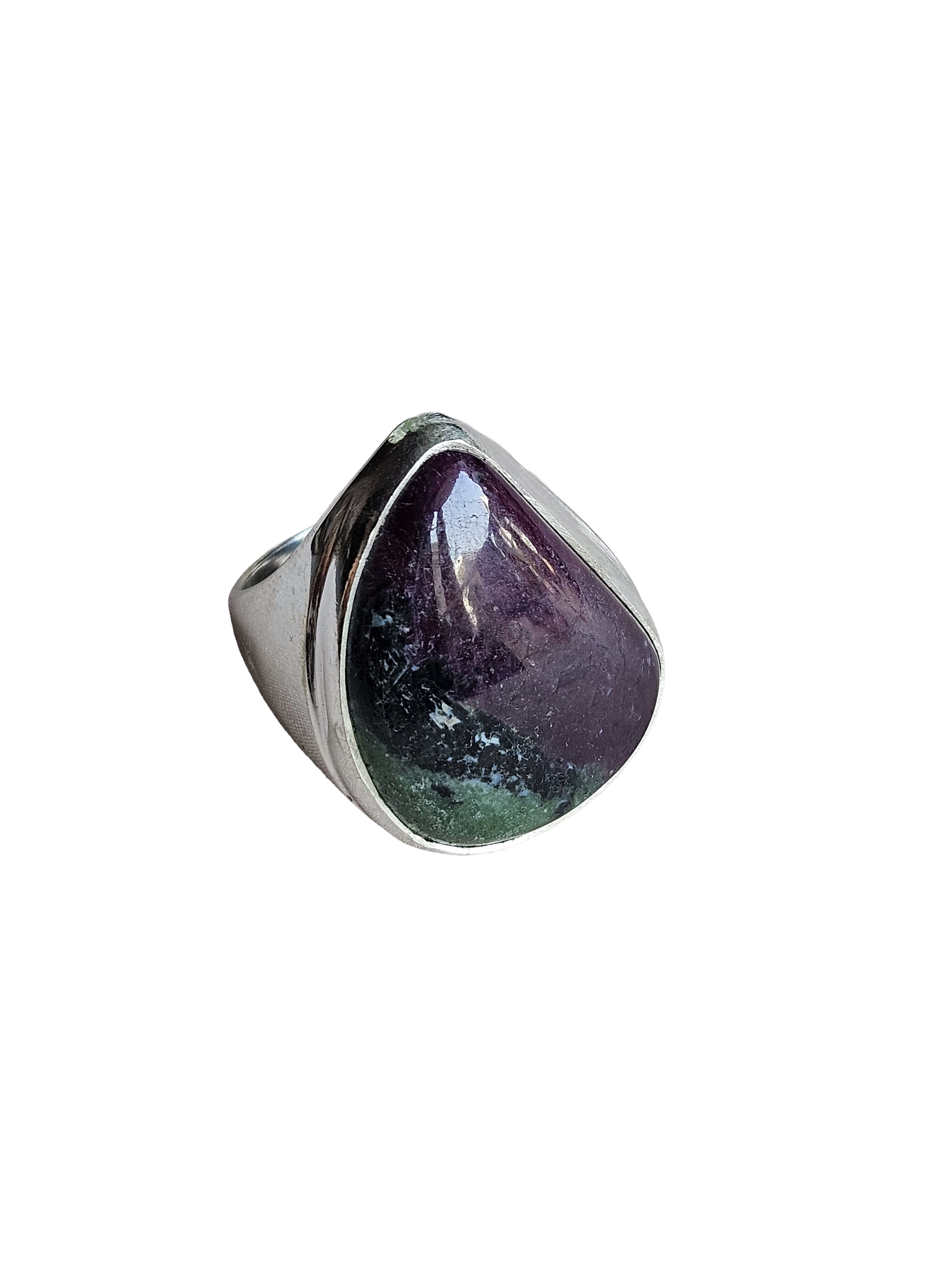 Premium Natural Ruby Zoisite Ring for Men – Handcrafted Silver Plated GS Fashion Ring