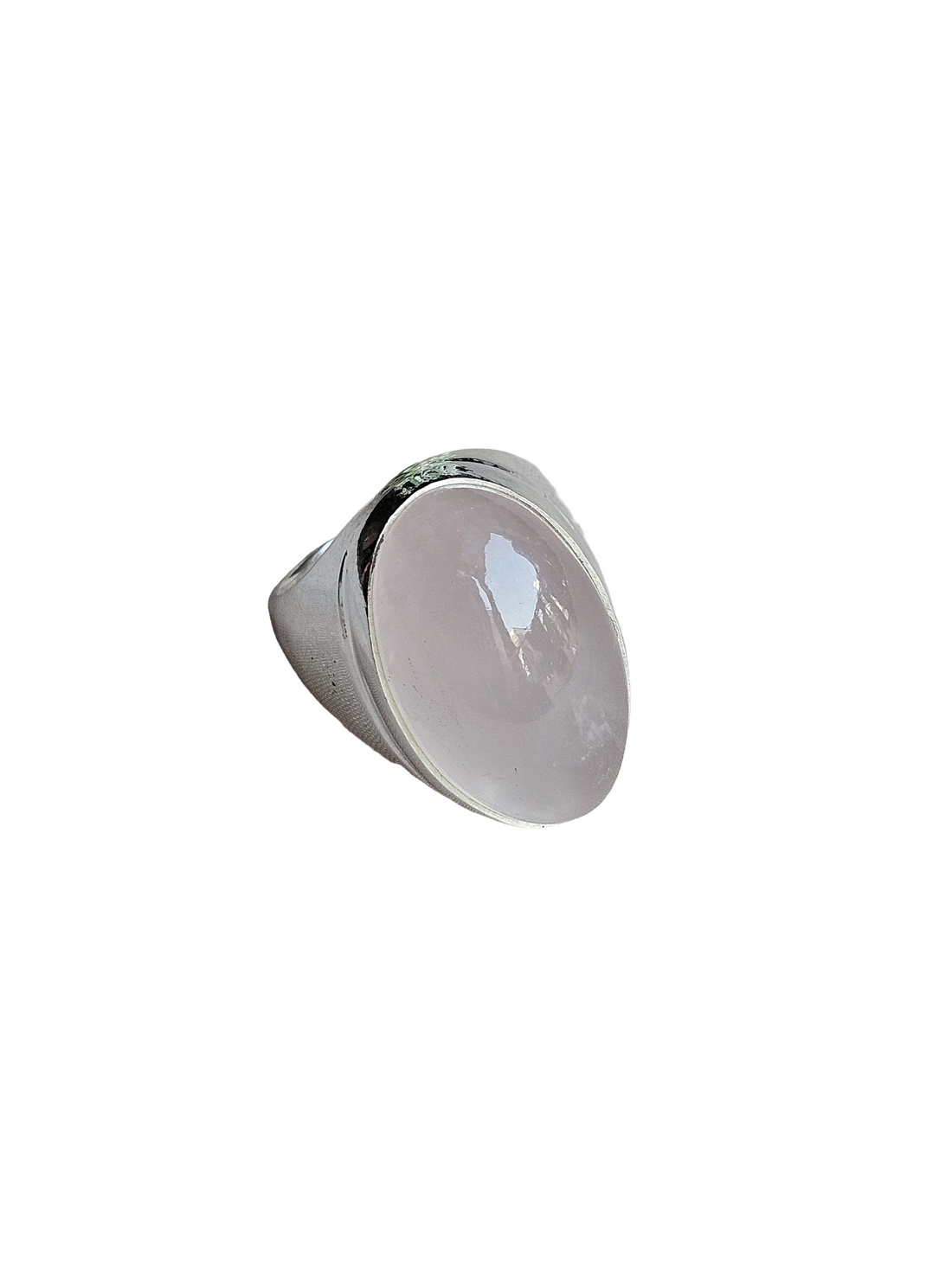 Men’s Natural Rose Quartz Stone Ring – Handcrafted Silver Plated GS Bold Statement Ring